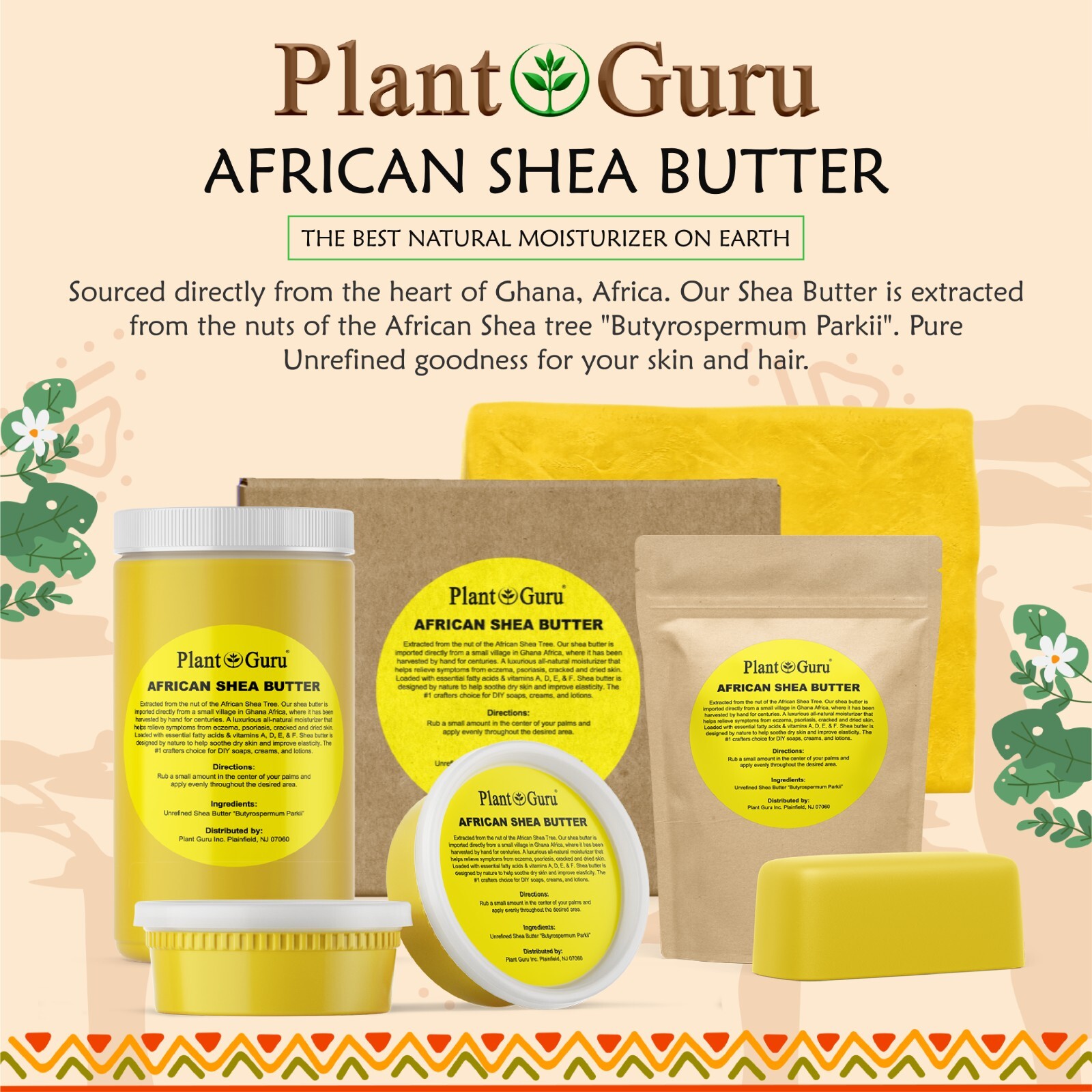 Raw African Shea Butter 12 oz. 100% Pure Organic Unrefined Natural From Ghana