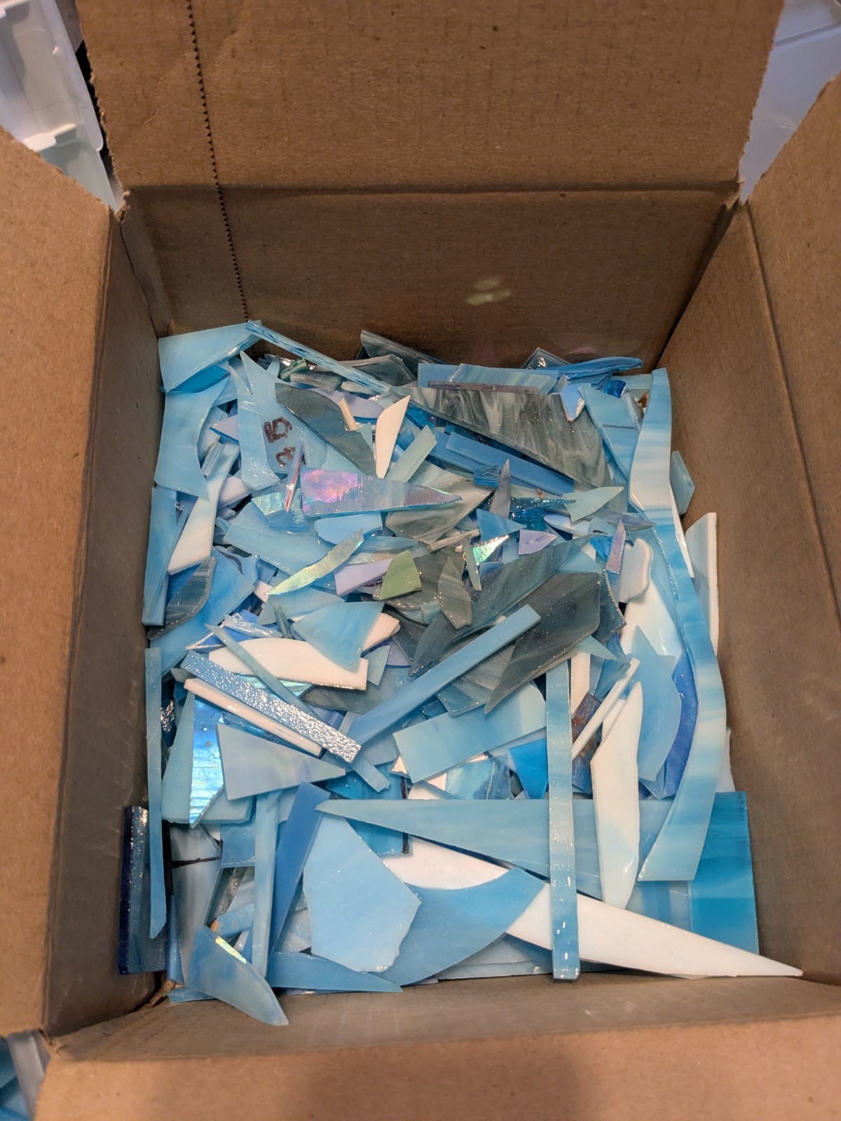 7 Pounds Light Blue Stained Glass Scraps Mosaic Art Craft Supplies