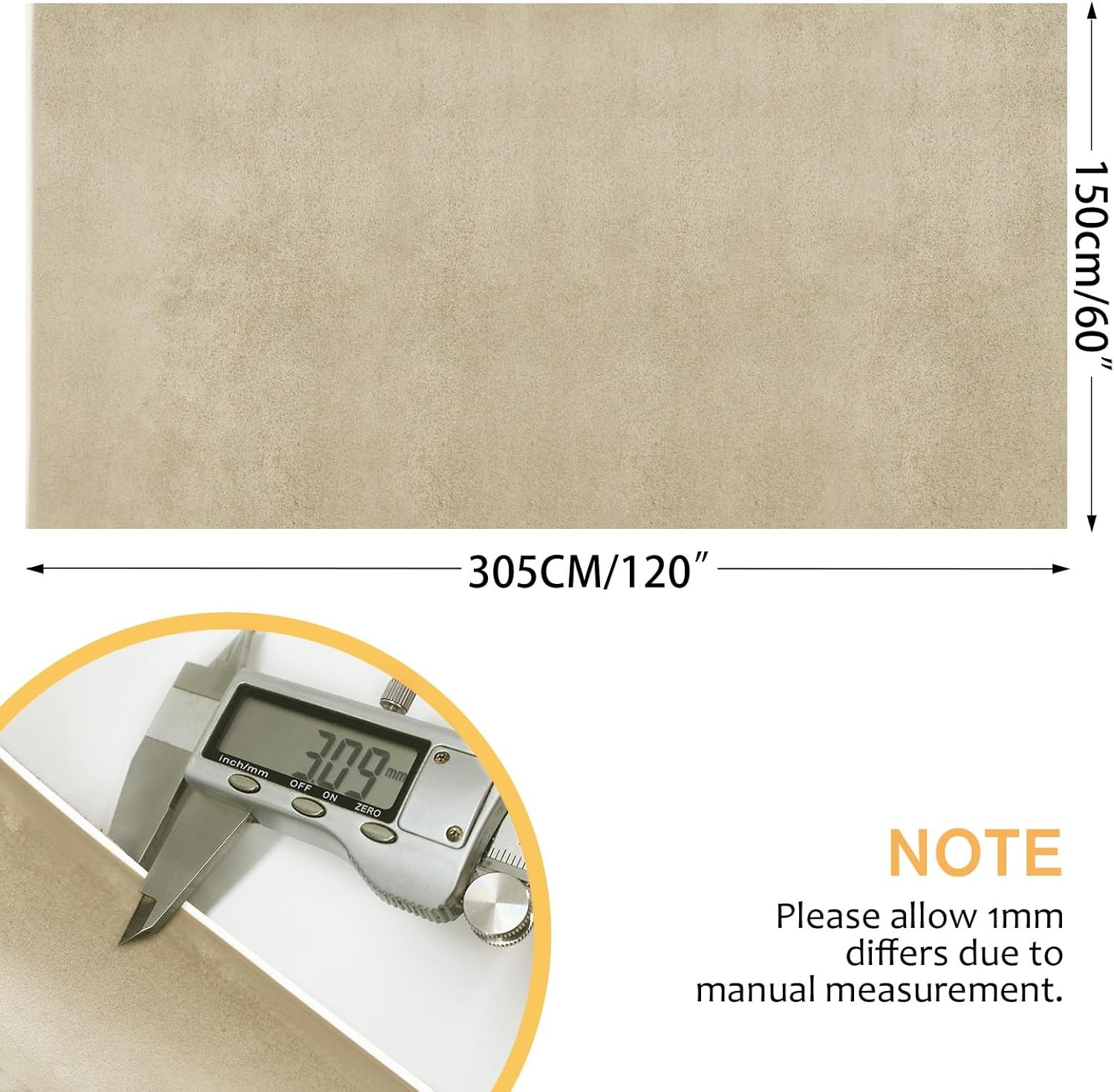 60”W Beige Suede Headliner Fabric Foam Backed For Car Inner Roof Repair