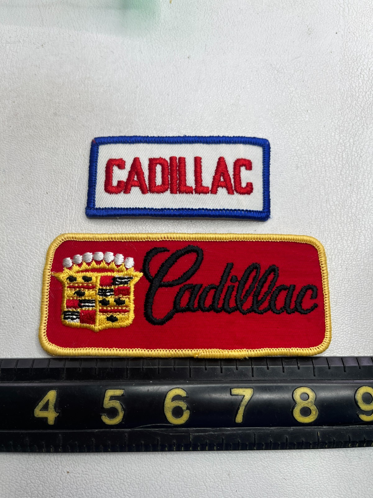 Vintage c 1980s Car Auto CADILLAC 2 Patches Lot M027