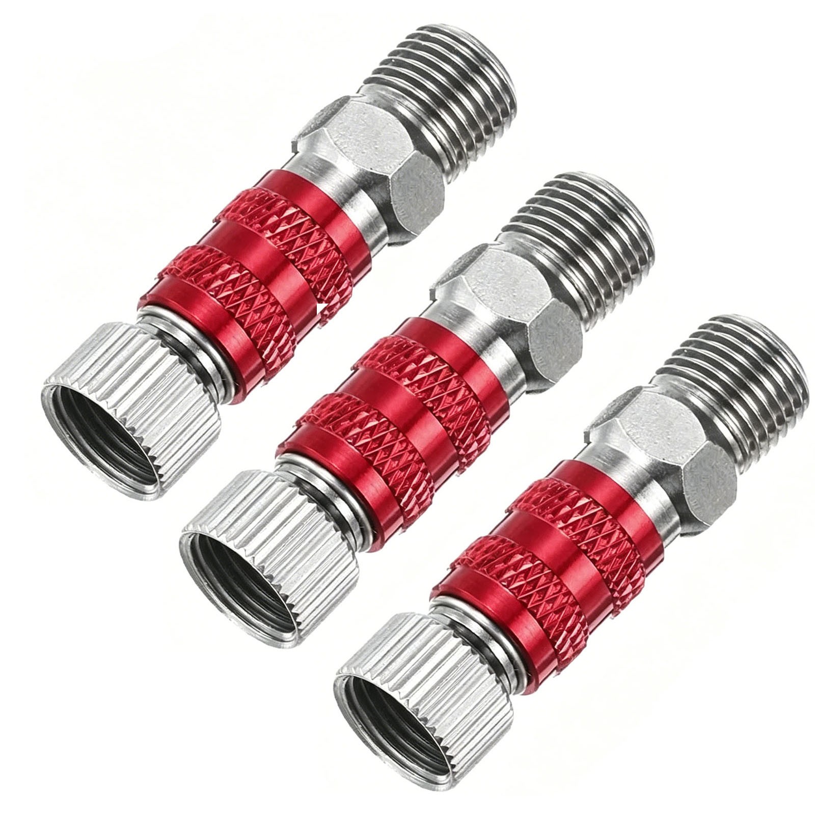 3Pcs 1/8 Airbrush Quick Connect Adapter, Red Air Compressor Fittings Airbrush