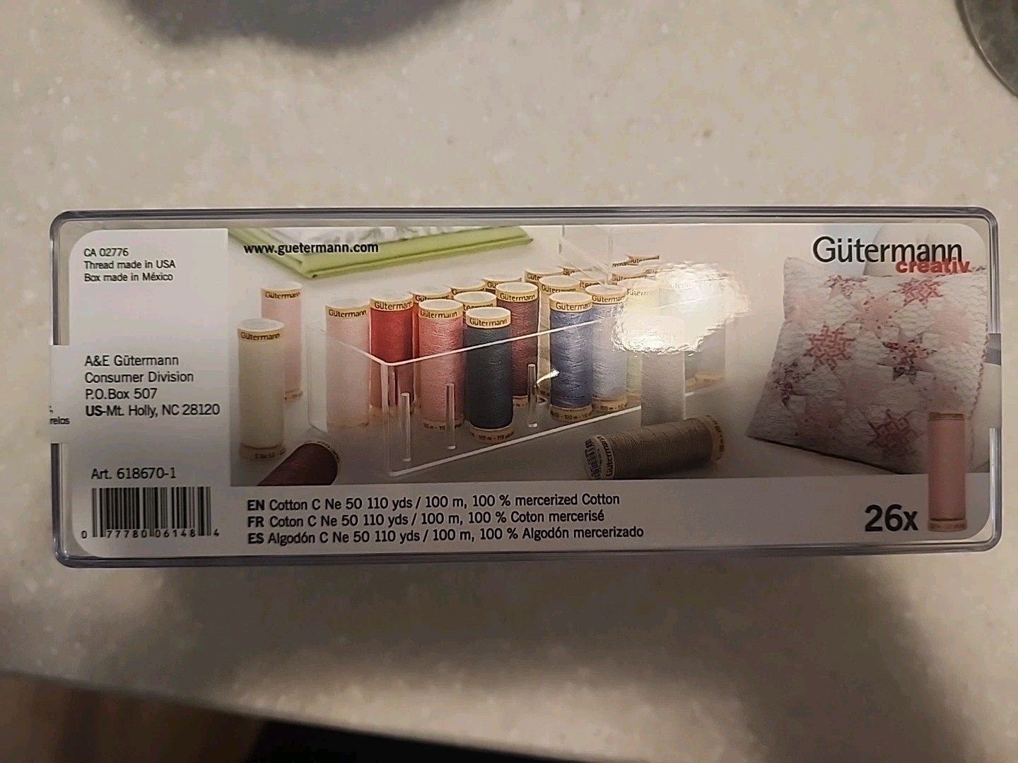 Gutermann Spool Box 26 Cotton Thread Set, Assorted Colors