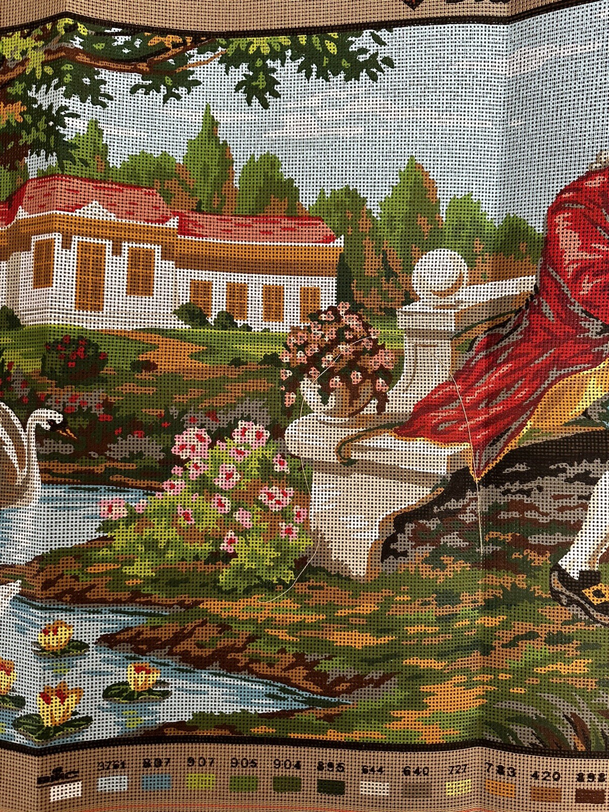 Printed needlepoint Tapestry Gobelin L Terrace Date Canvas Only 60×125 Cm