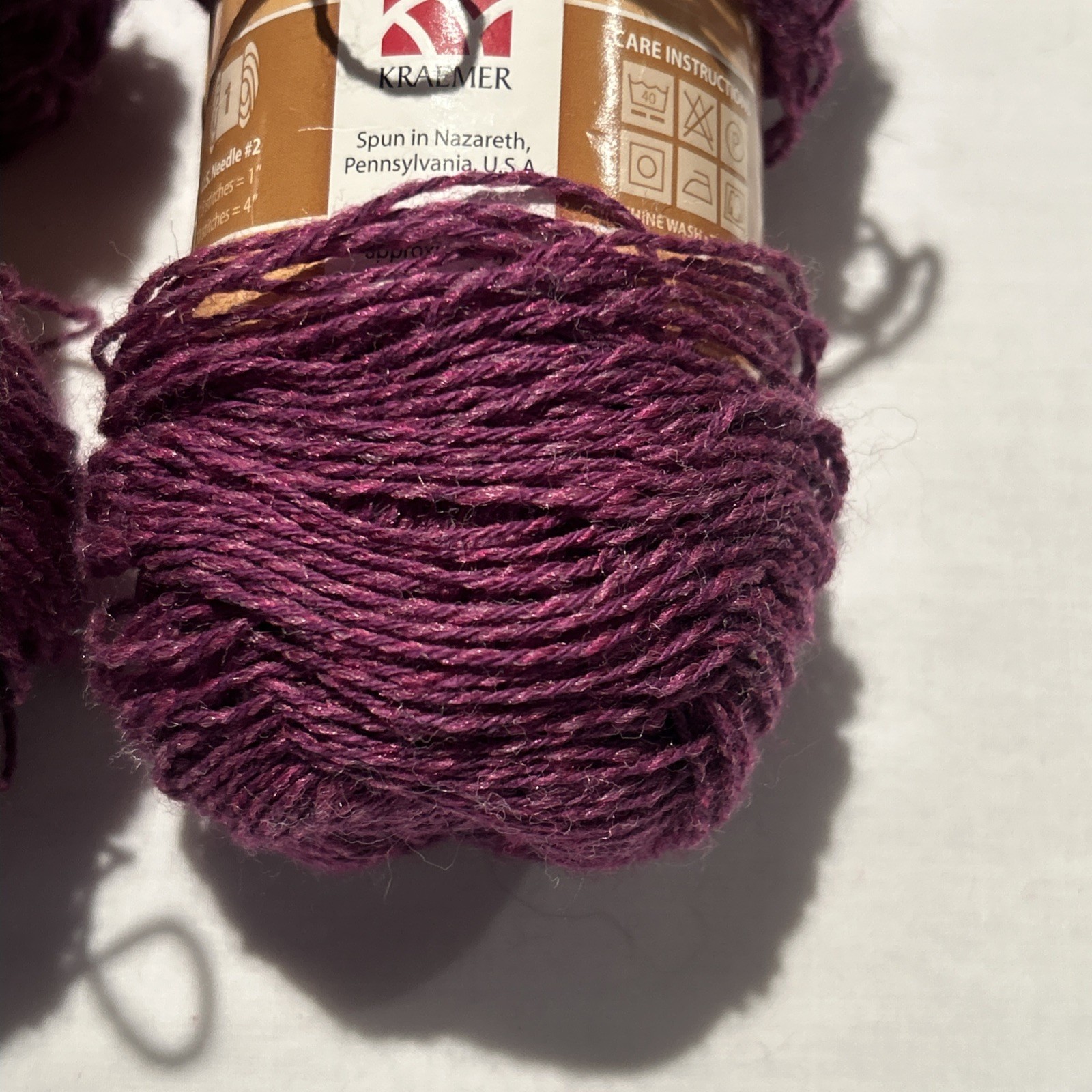 Vintage Saucon Sock Yarn Loganberry 2 Skeins 3.5oz Each