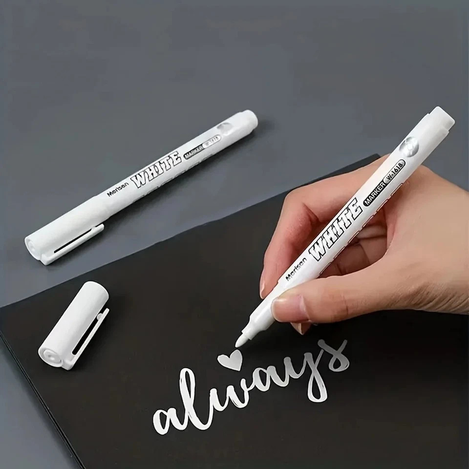 3 pcs White Waterproof Permanent Paint Marker Pens for Metal Wood Fabric