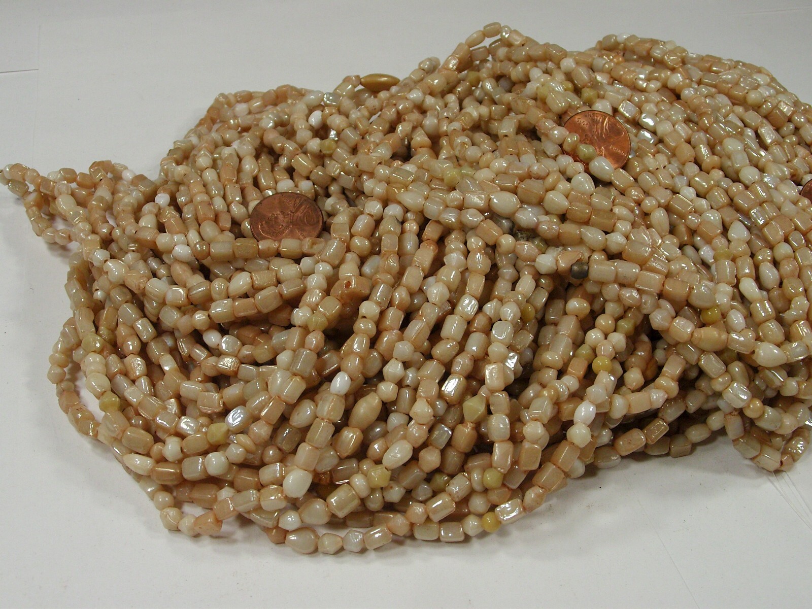 2 Pounds Caramel Color India Handmade Glass Spacer Beads Bulk Lot (QKP-2)