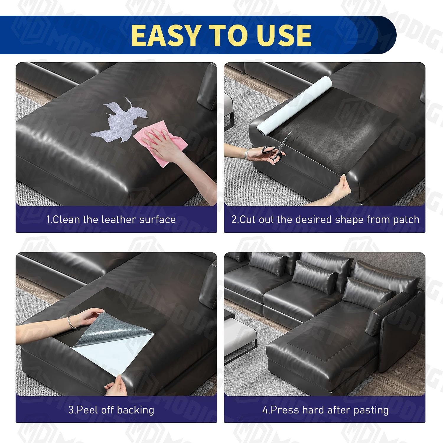 Wear-resistant Multiple Sizes Leather Repair For Sofa Couch Recliner wallpaper