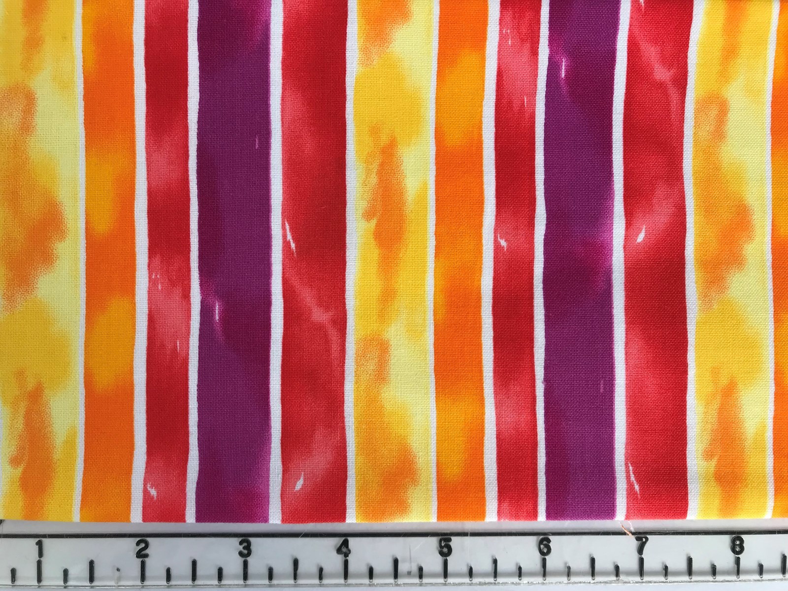 Wavy Stripes – Yellow, Orange, Red and Purple – NEW Quilt Fabric – 1 Fat Quarter