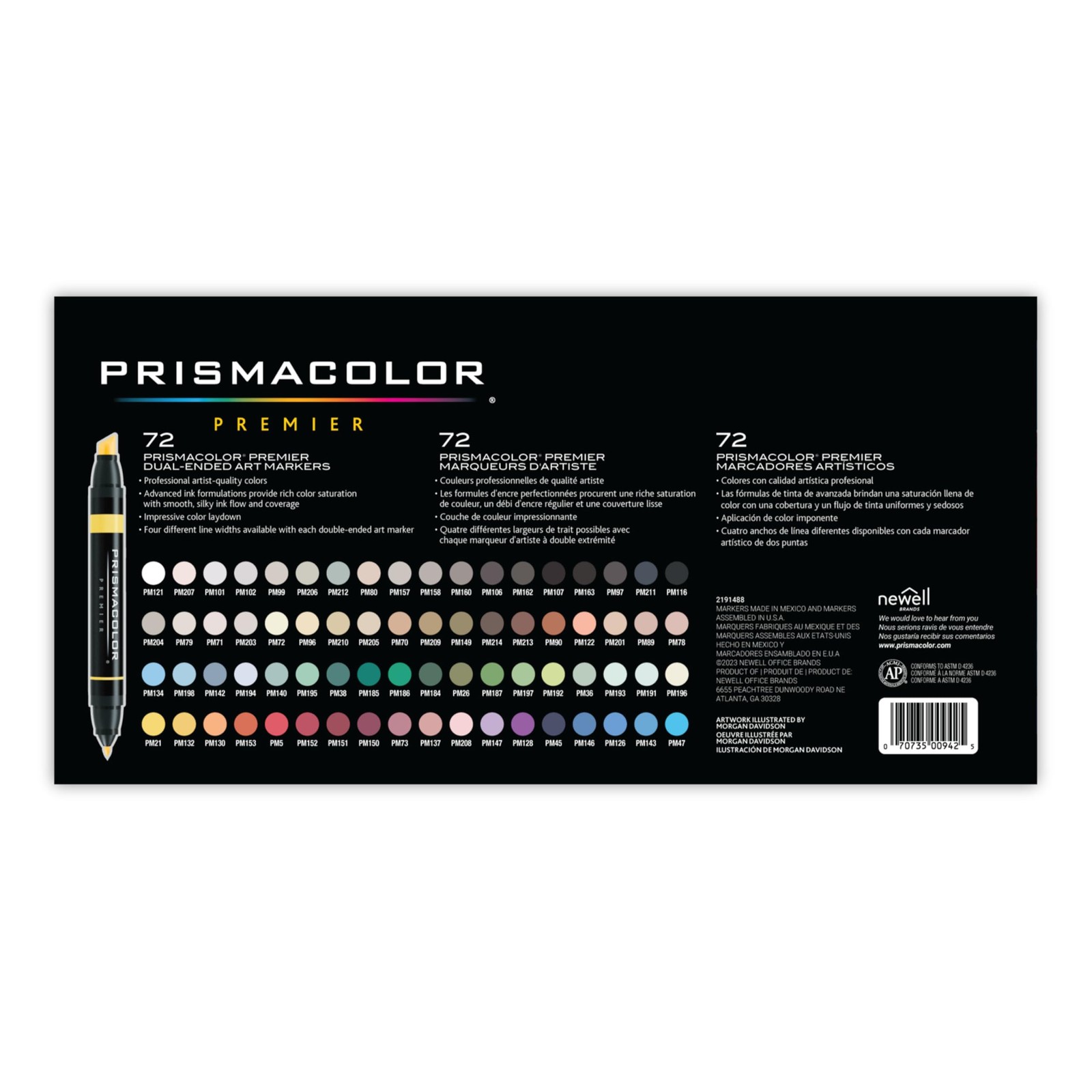 Premier Dual-Ended Art Markers, Chisel and Fine Tips, Assorted Colors, Set of…