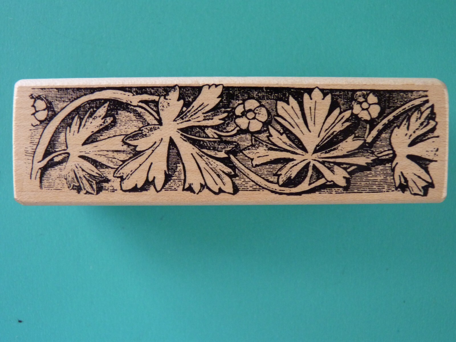 Floral Vine Border MAGENTA Rubber Stamp