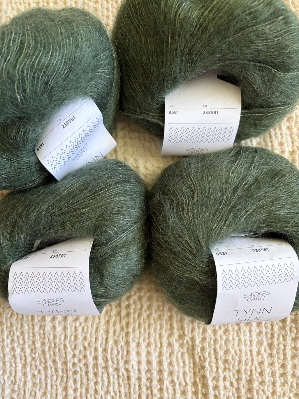 Sandnes Garn Yarn Tynn Silk Mohair – Color 8581 Lot 238581 Deep Forest Green