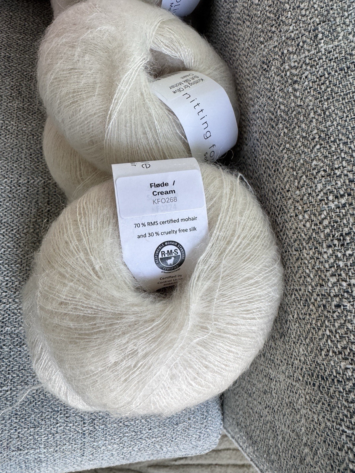 Knitting For Olive Merino Skeins (14) and Silk Mohair (9) Cream NEW