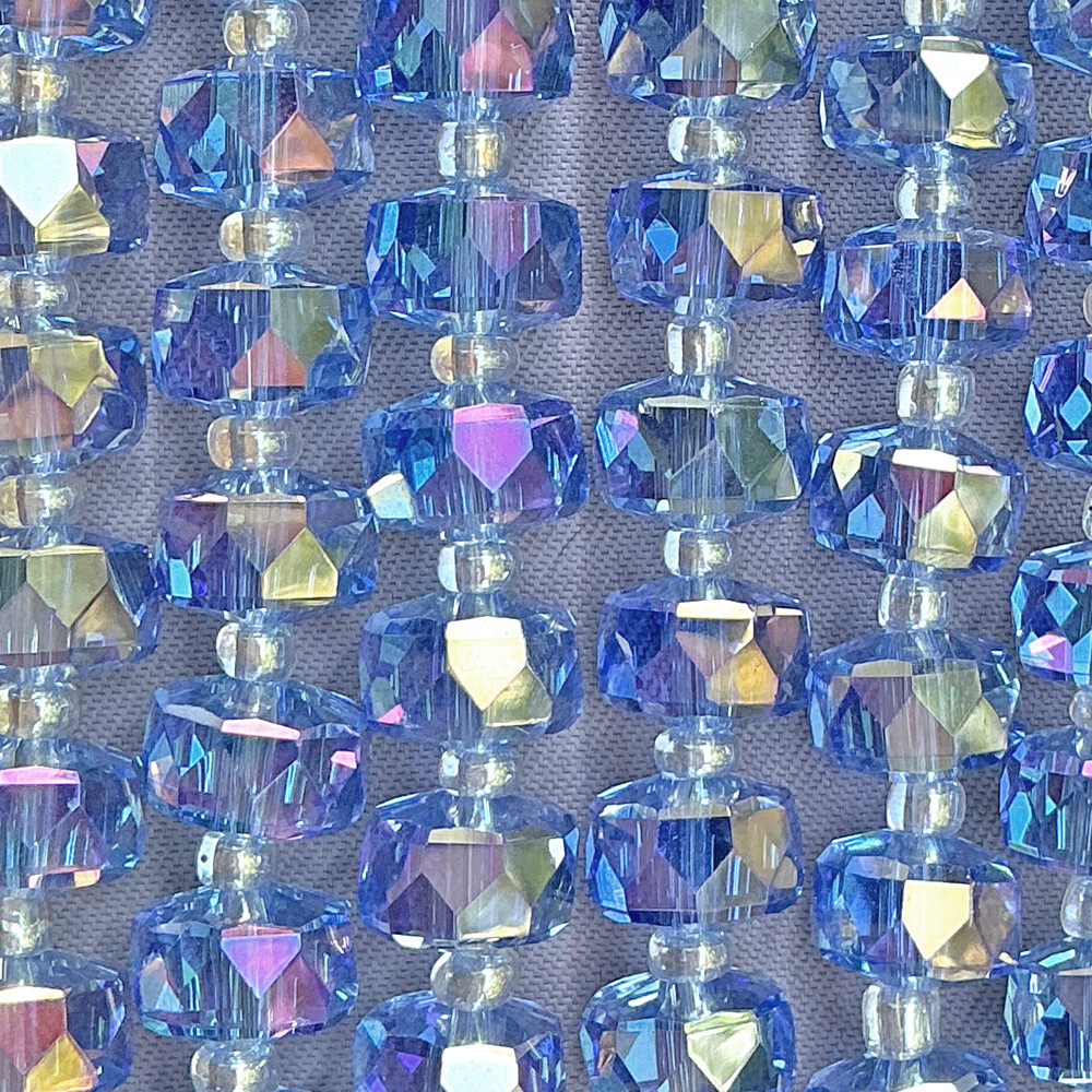 Light Sapphire AB 7x4mm Chinese Crystal Glass Pinwheel Q40 Beads Per Pkg