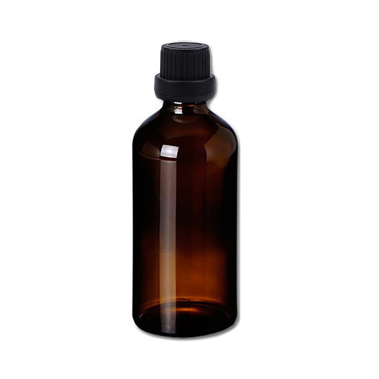Amber Glass Bottle for Essential Oil 100 ml w/ Plastic Droppers & Cap (Set of 6)