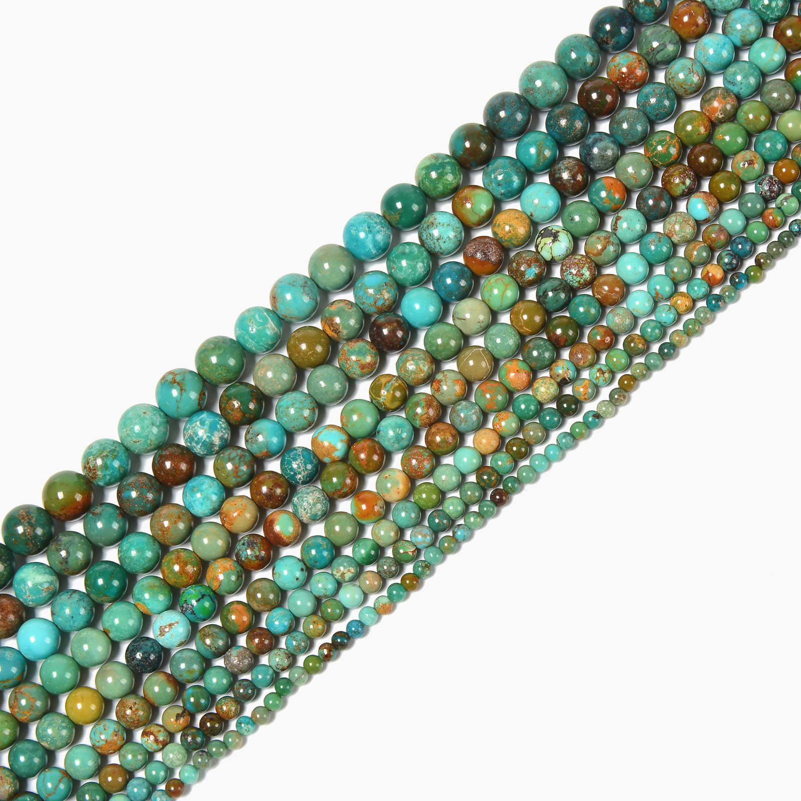 Natural Genuine Green Turquoise Smooth Round Beads 4mm 6mm 8mm 10mm 15.5”Strand