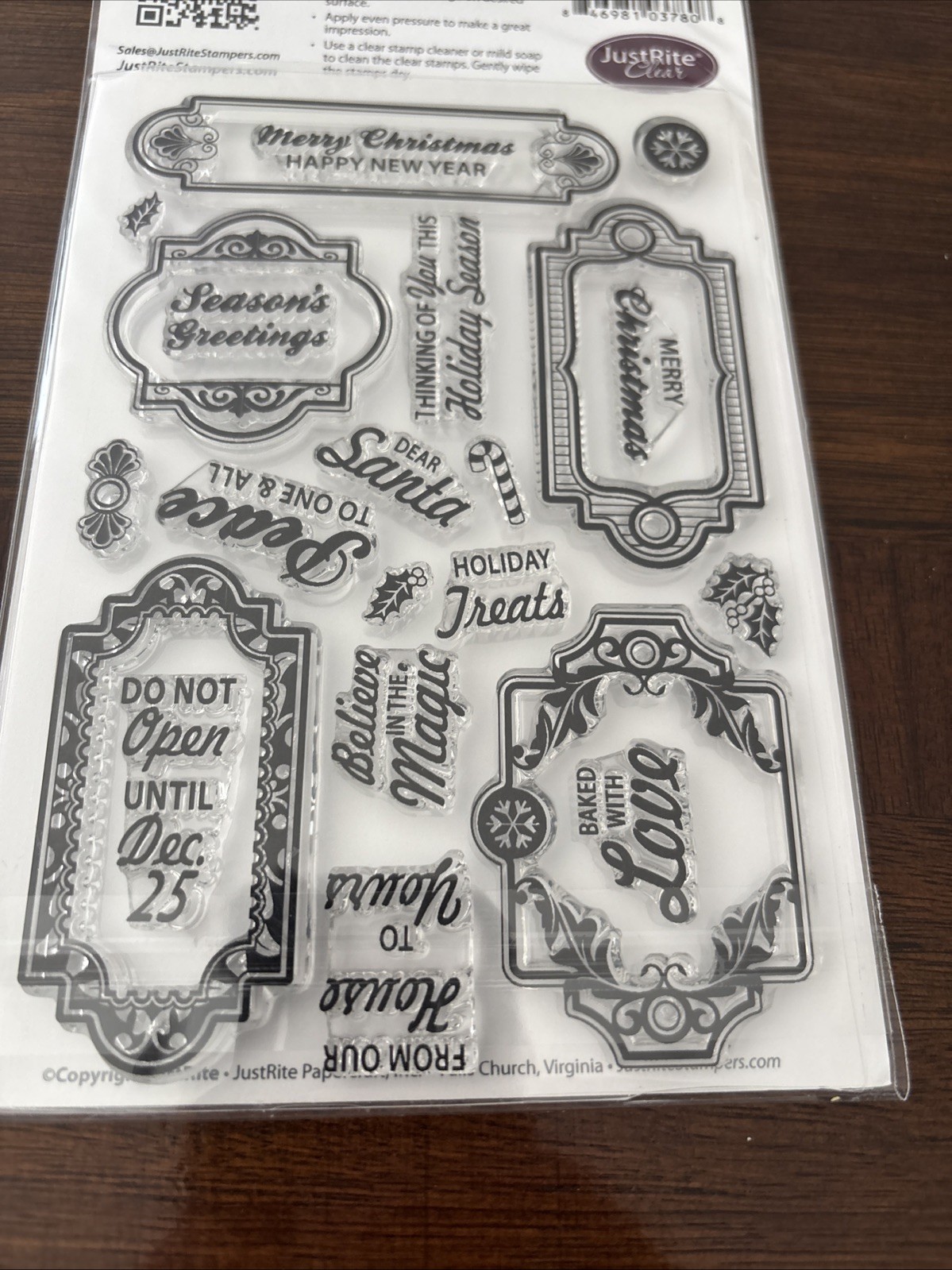 justrite stamp Clear Antique Christmas Tags One