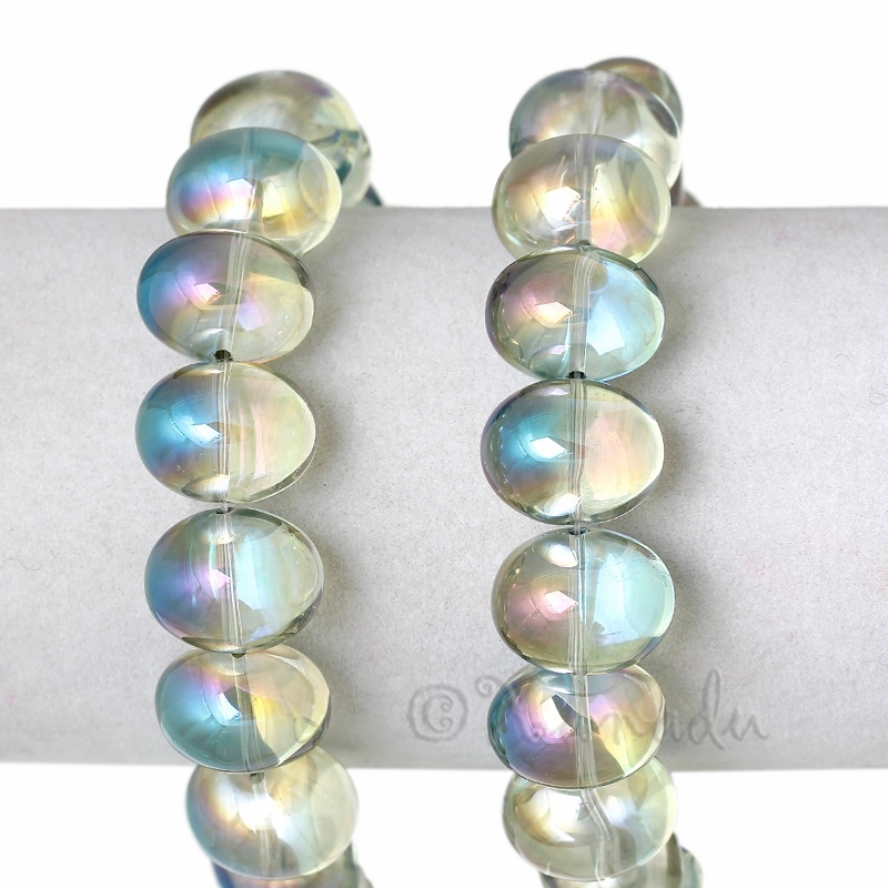 Chartreuse Aurora Borealis Wholesale Oval AB Glass Beads G2993 – 10, 20 Or 50PCs