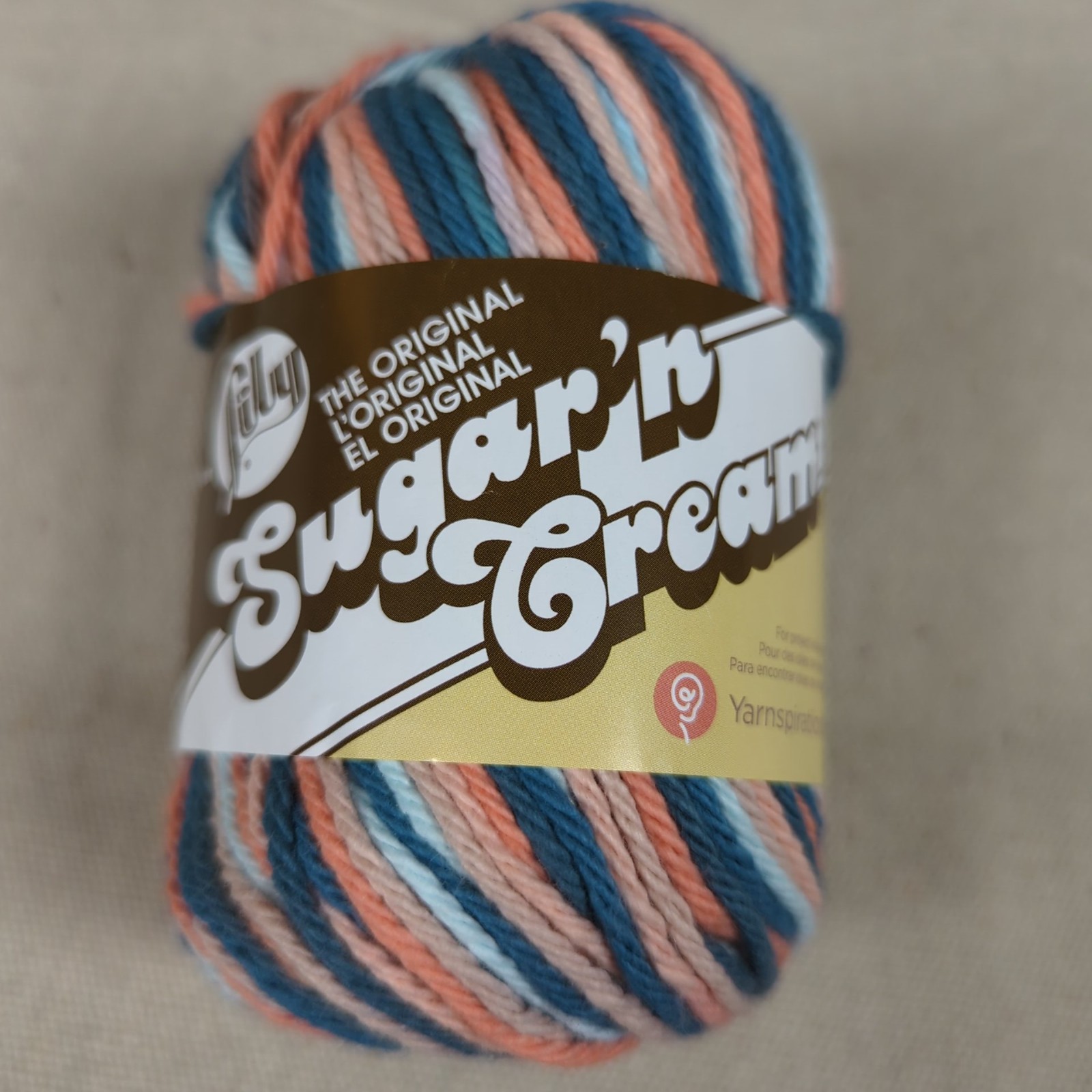 Lily Sugar ‘n Cream Cotton Yarn Coral Seas Ombre Lot 2 skein 4-ply 2.0oz / 95yds