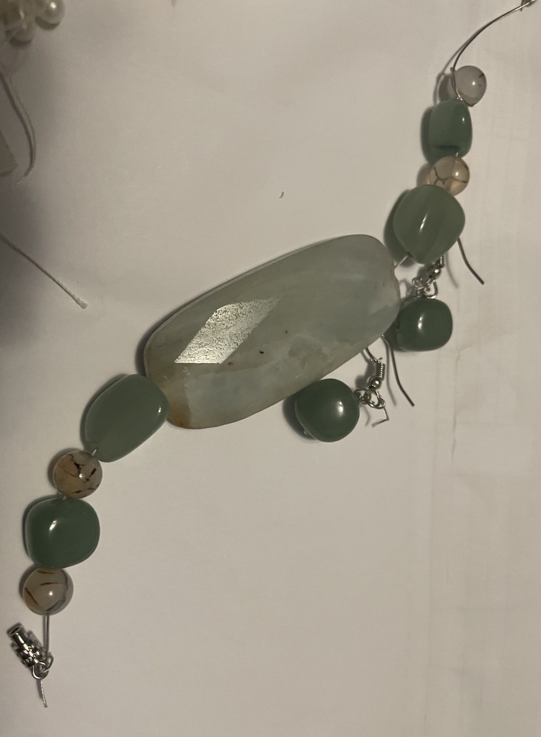 Luminous Freshwater Seed Pearls Teardrop 15” And Amazonite Beads Findings