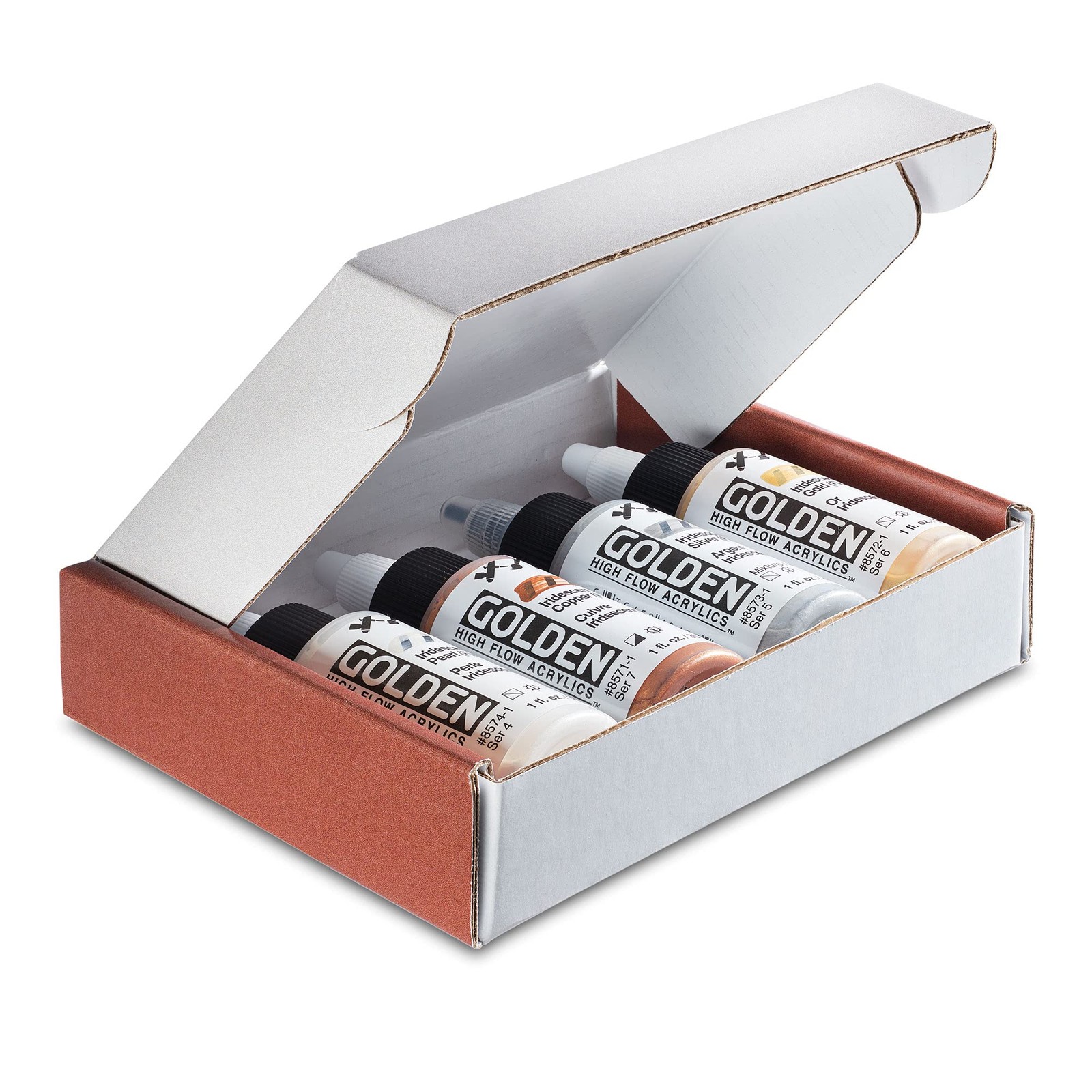 Golden Acrylics High Flow Acrylic 1 Fl Oz (Pack of 4), Gold,Golden,Silver