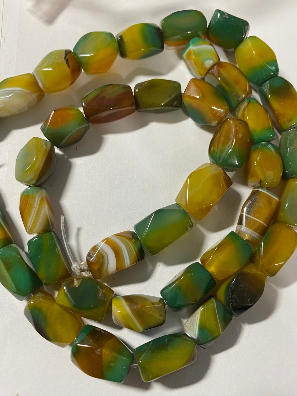 Green Yellow White Banded Druzy Agate Beads 10mm to 50mm