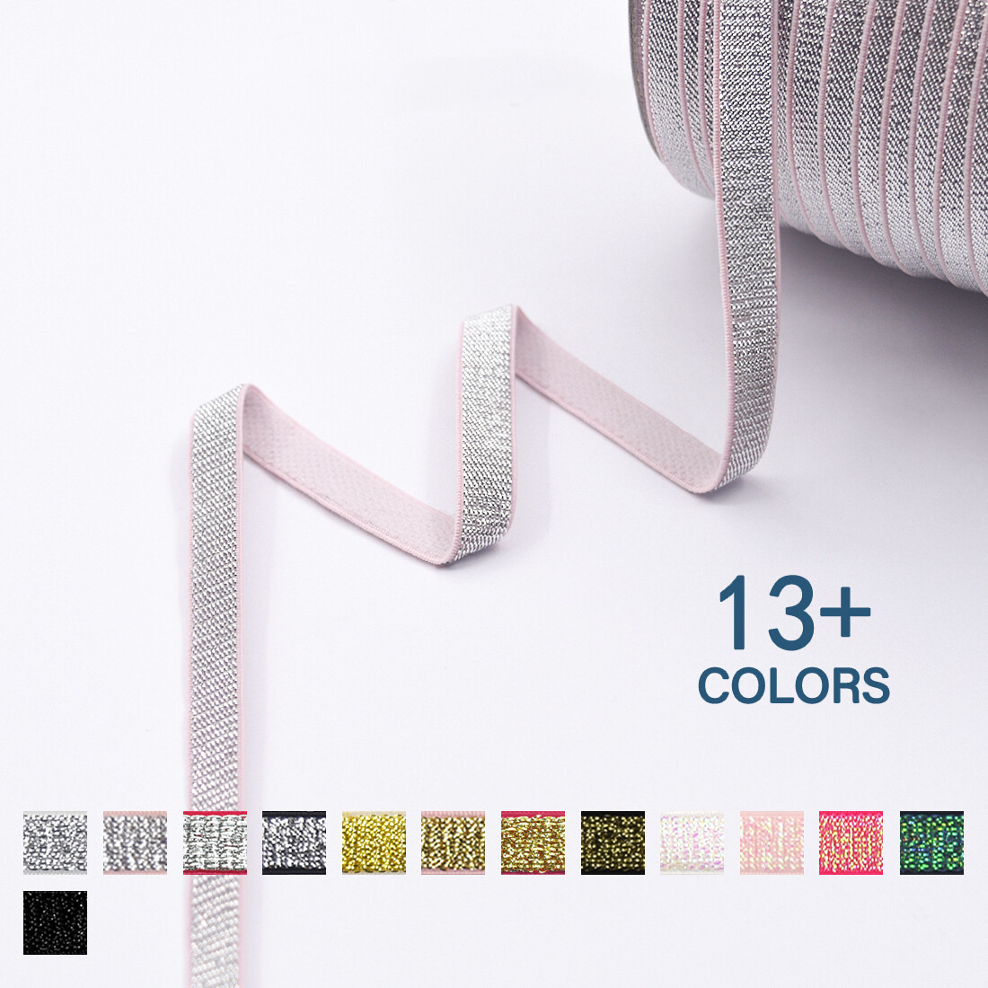 Metallic Glitter Bra Strap Elastic Band 3/8″ 10mm Lingerie Making 2 5 10 Yard