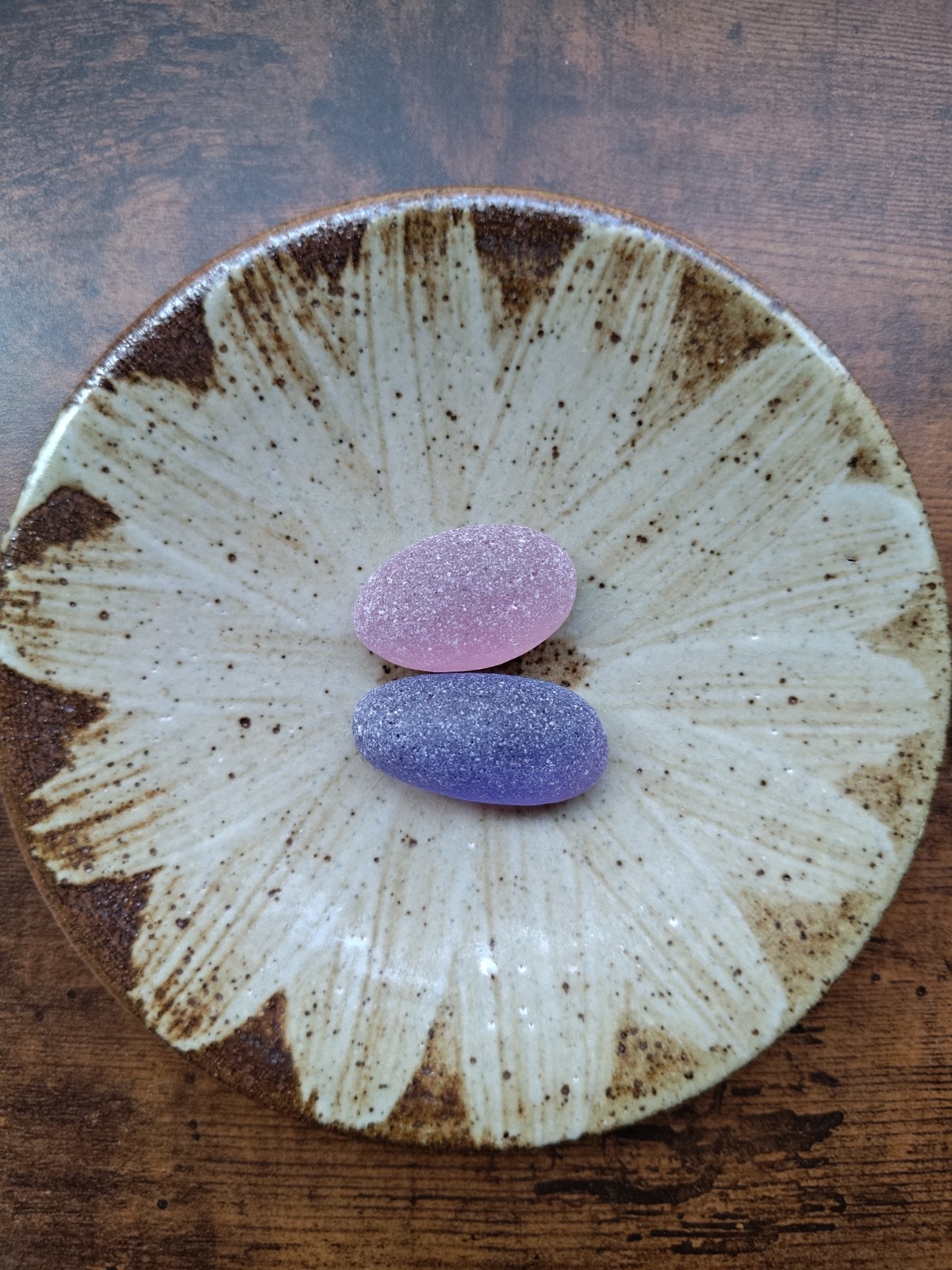 Beautiful rare color sea glass 2pcs, surf tumbled, weathered, beach glass, 161