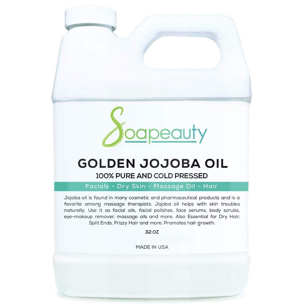 Golden Jojoba Oil – 100% Pure & Natural, Cold Pressed, Unrefined, 32 fl oz