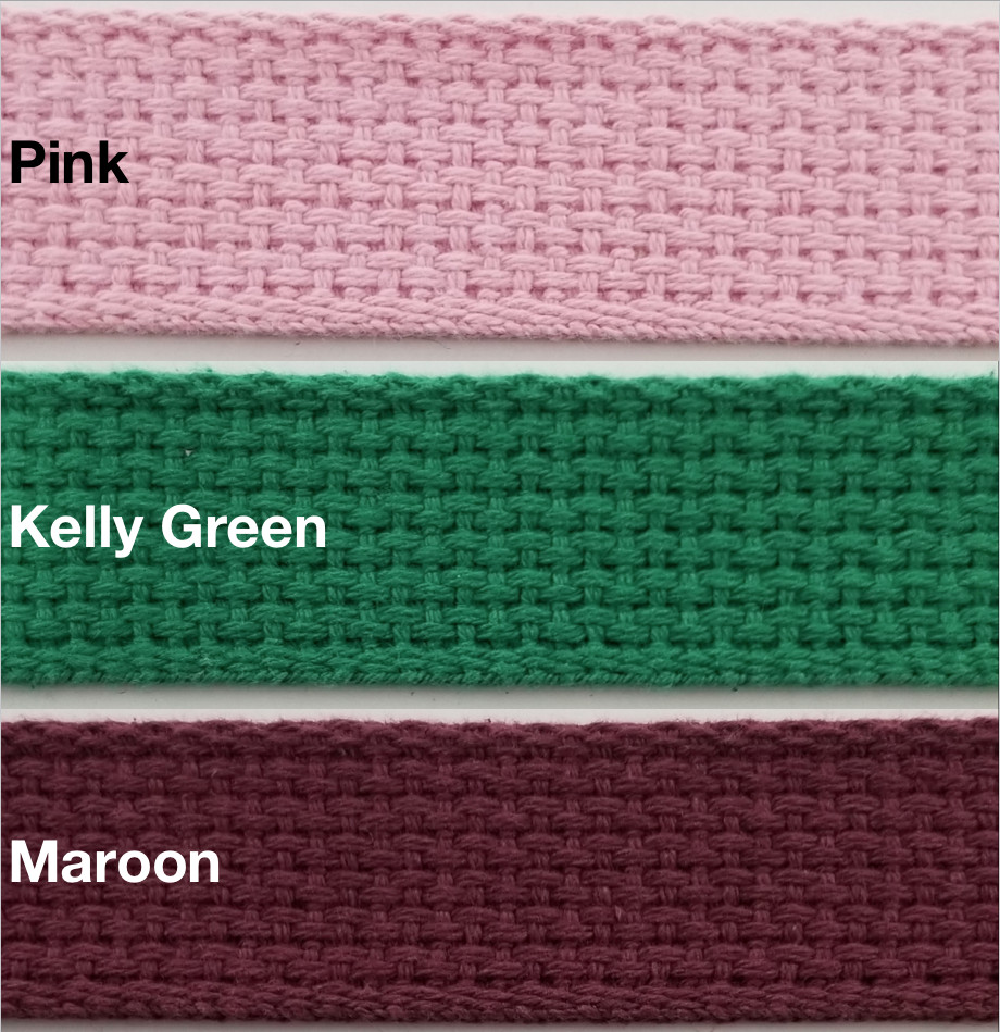1″ Cotton Webbing – 10 Continuous Yards – MANY COLORS AVAILABLE – Made in USA