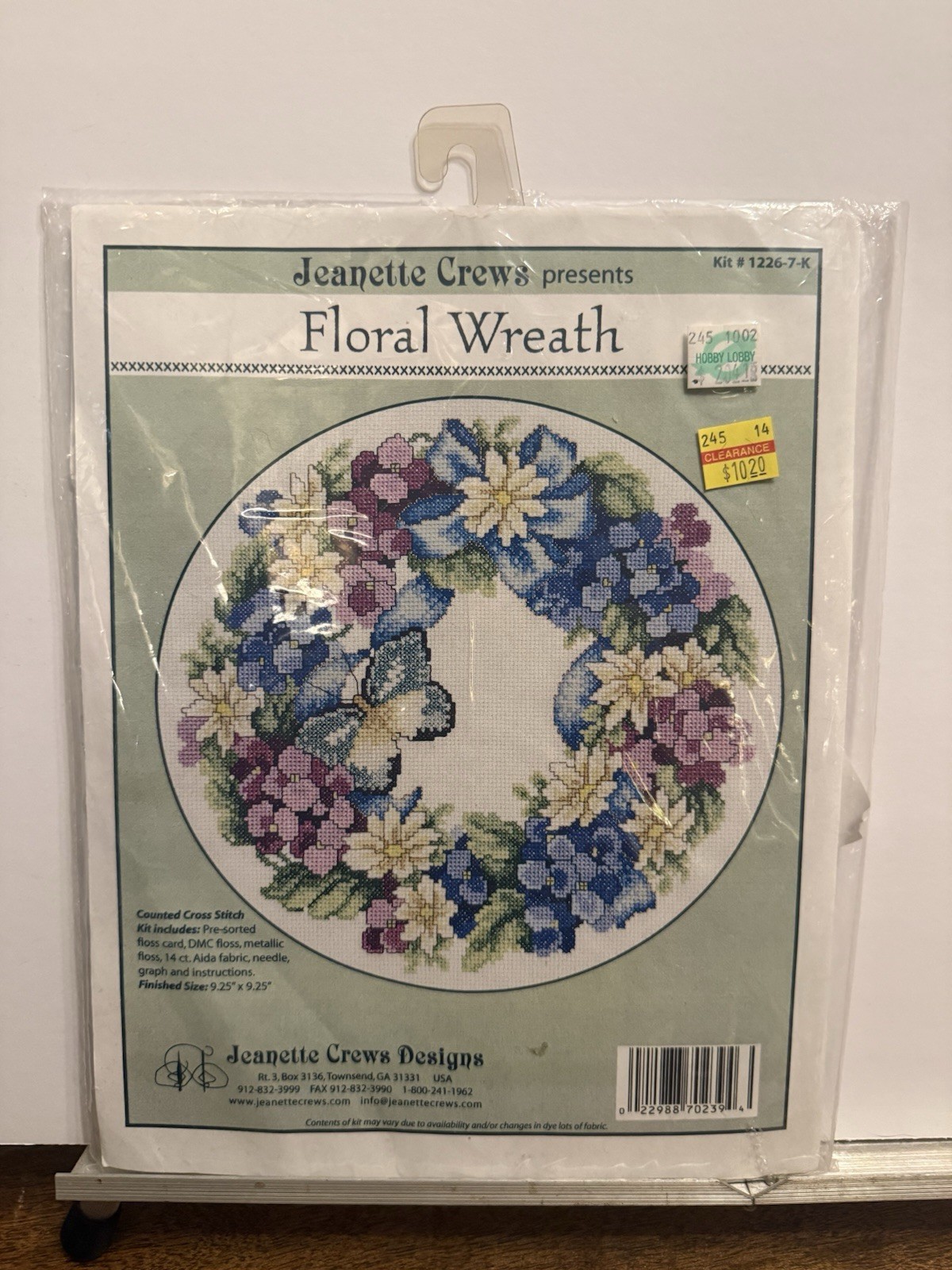 Jeanette Crews Floral Wreath Cross Stitch Kit