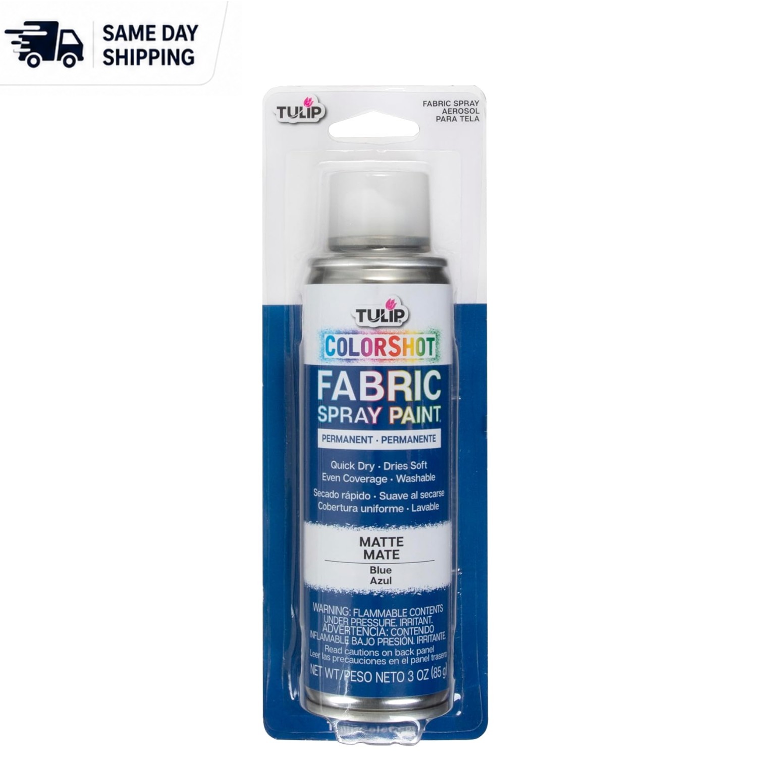 Aerosol Fabric Paint – 3oz ColorShot in Blue for Even Coverage and Durability