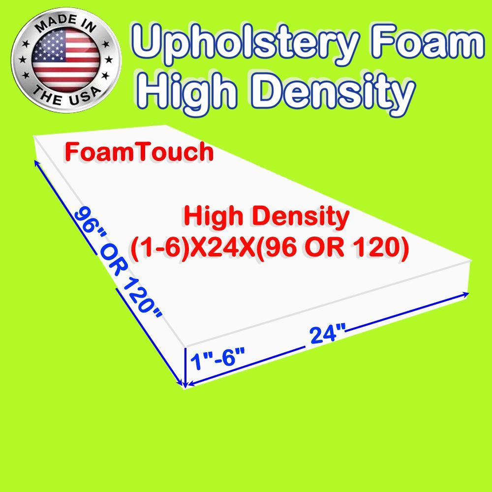Upholstery Foam Seat Cushion Replacement – 24″ x 96″ & 24″ x 120″ by FoamTouch