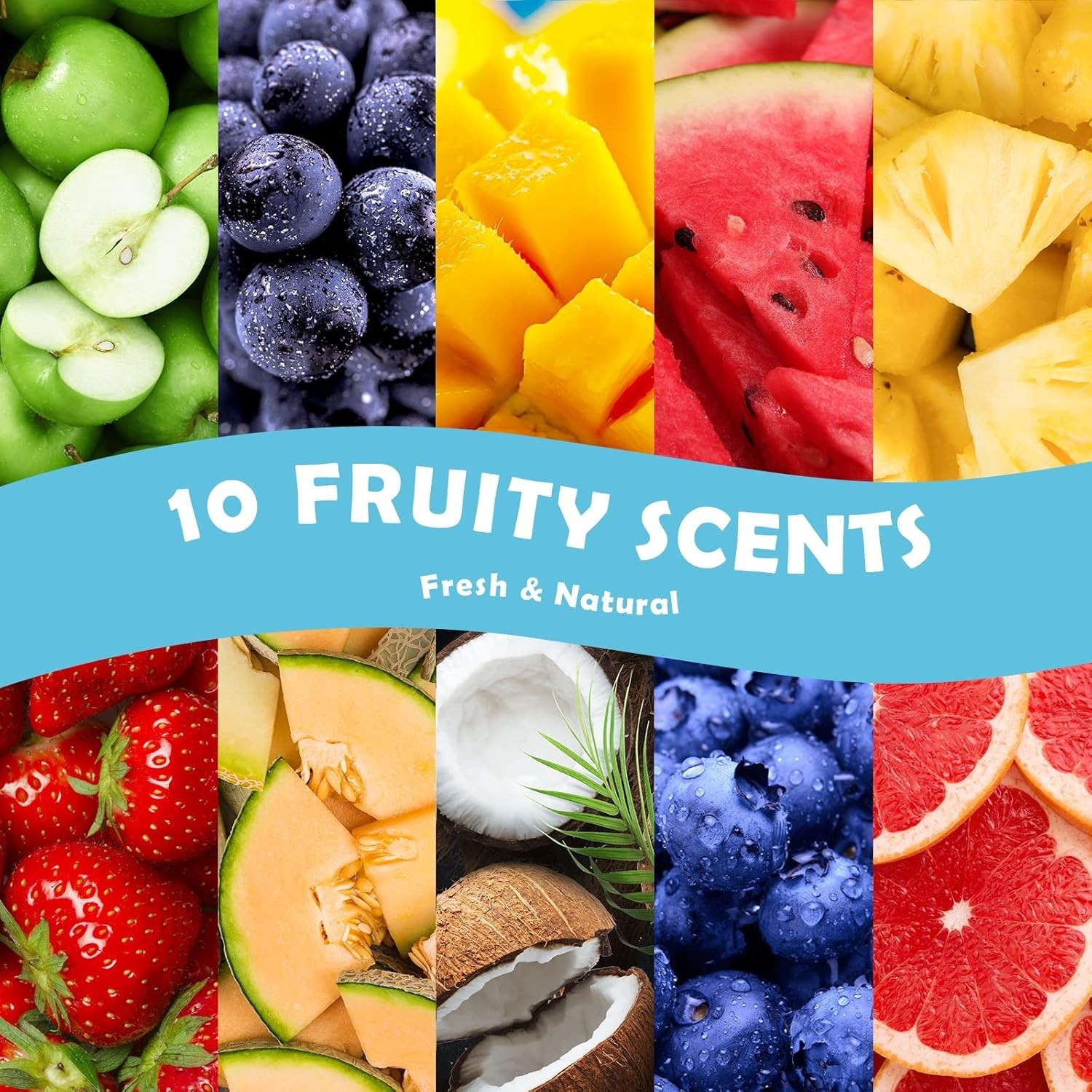 Fruity Fragrance Oils Set – 10 5ml Aromatic Oils for Candles & Soaps