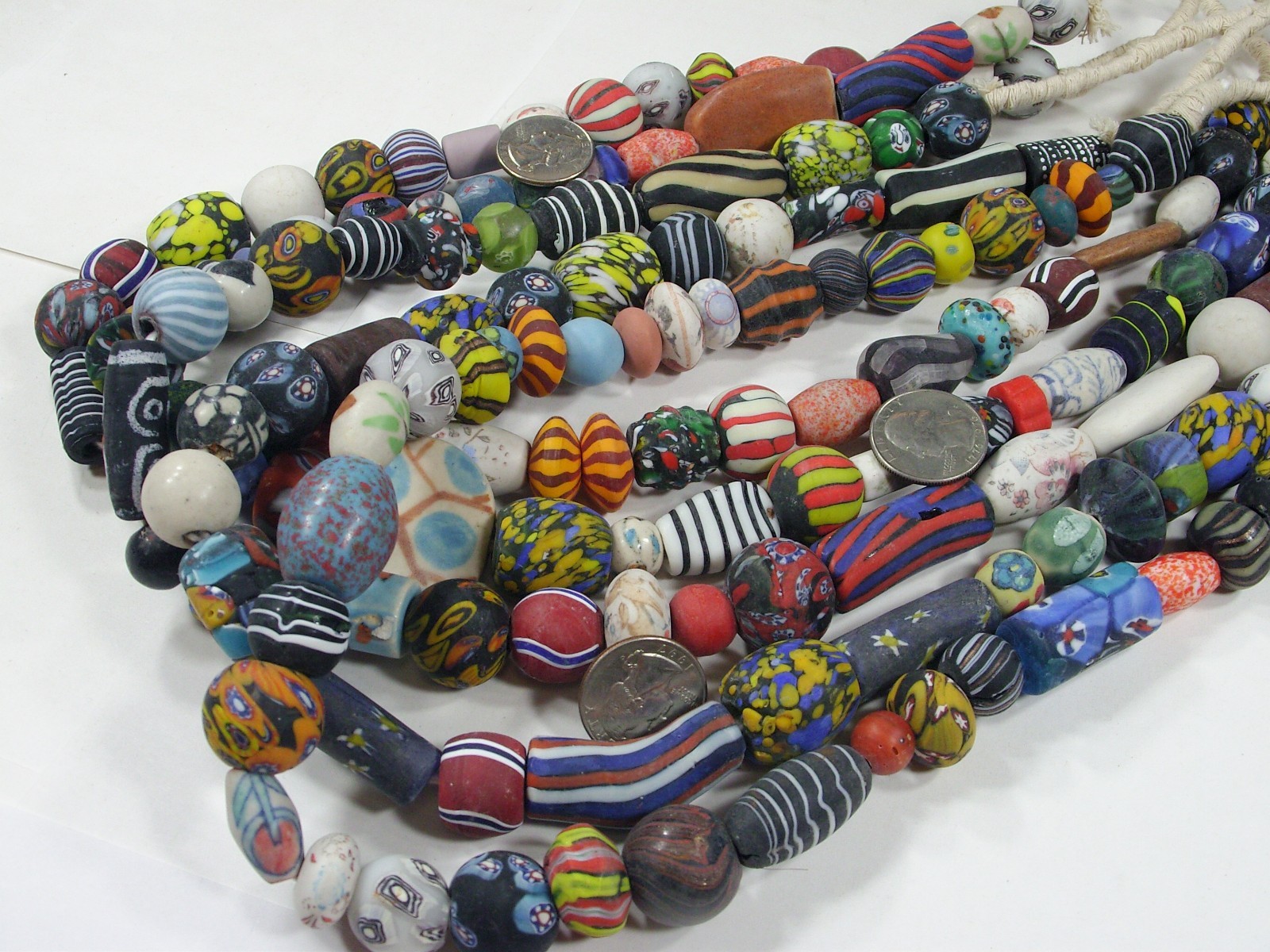 4 Strands 24″ India Handmade 2nd Quality Replica African Trade Beads (PO-9) ⭐