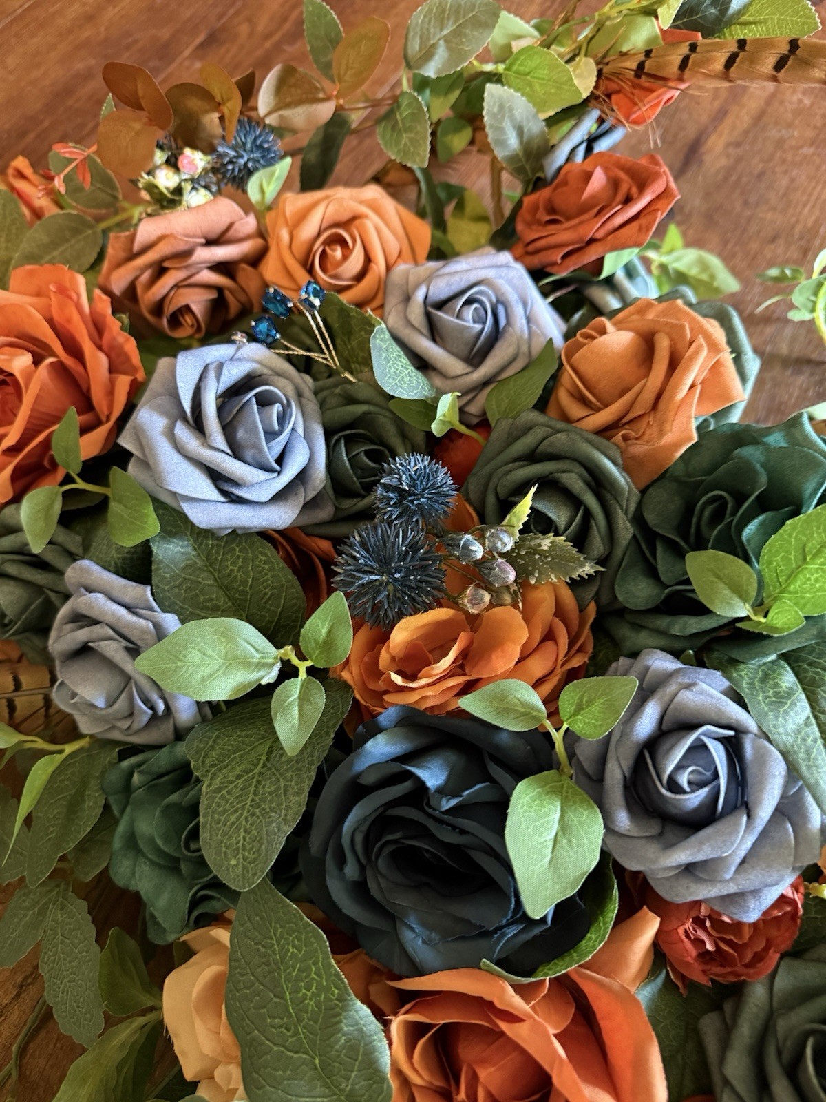 Lot of Artificial Fabric Rose Flowers & Greenery, Mixed Colors, Garland Pieces