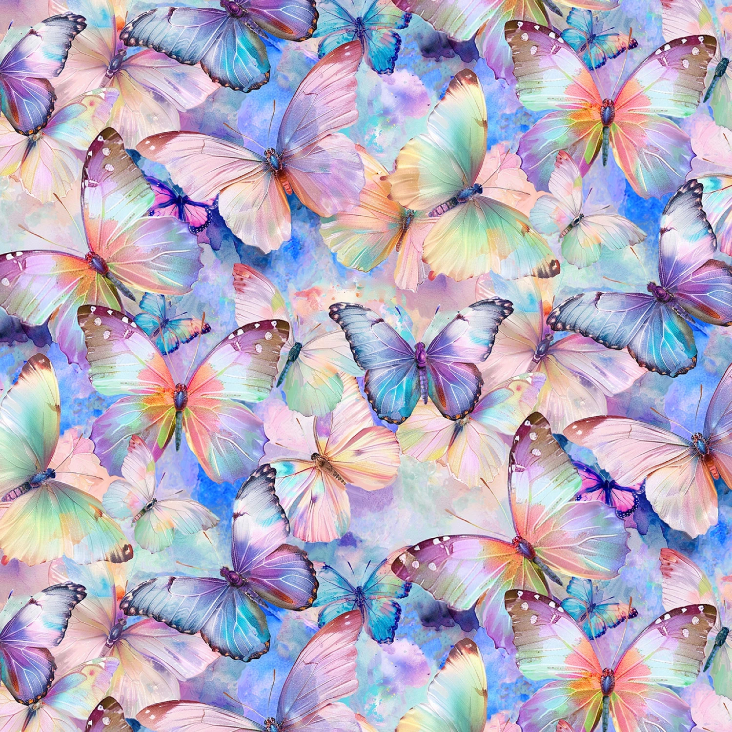 Flutter, Purple Butterfly Quilt Panel 24in x 44in, Timeless Treasures
