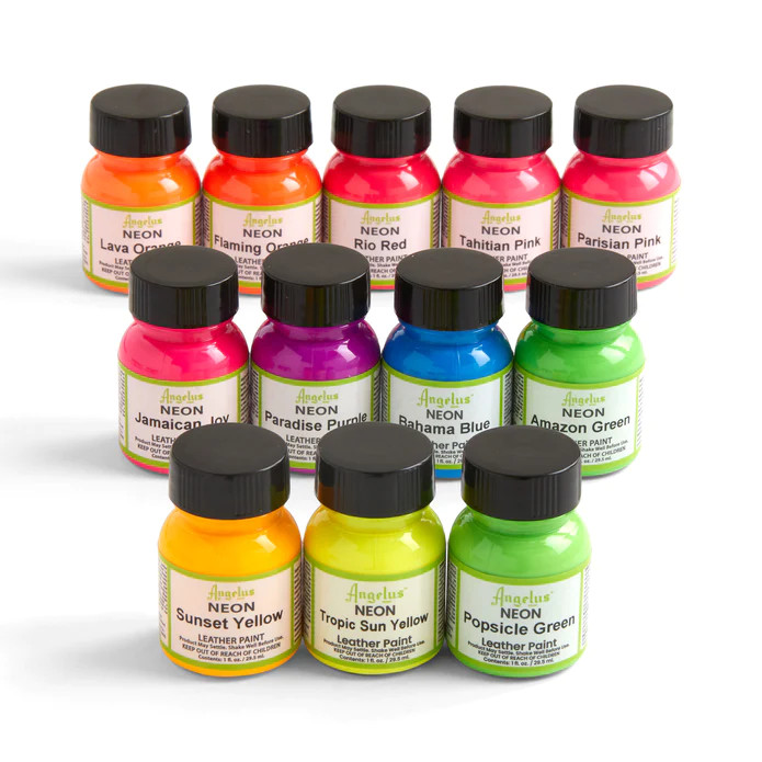 Angelus Neon Acrylic Leather Paint |select a color | 1 fl.oz