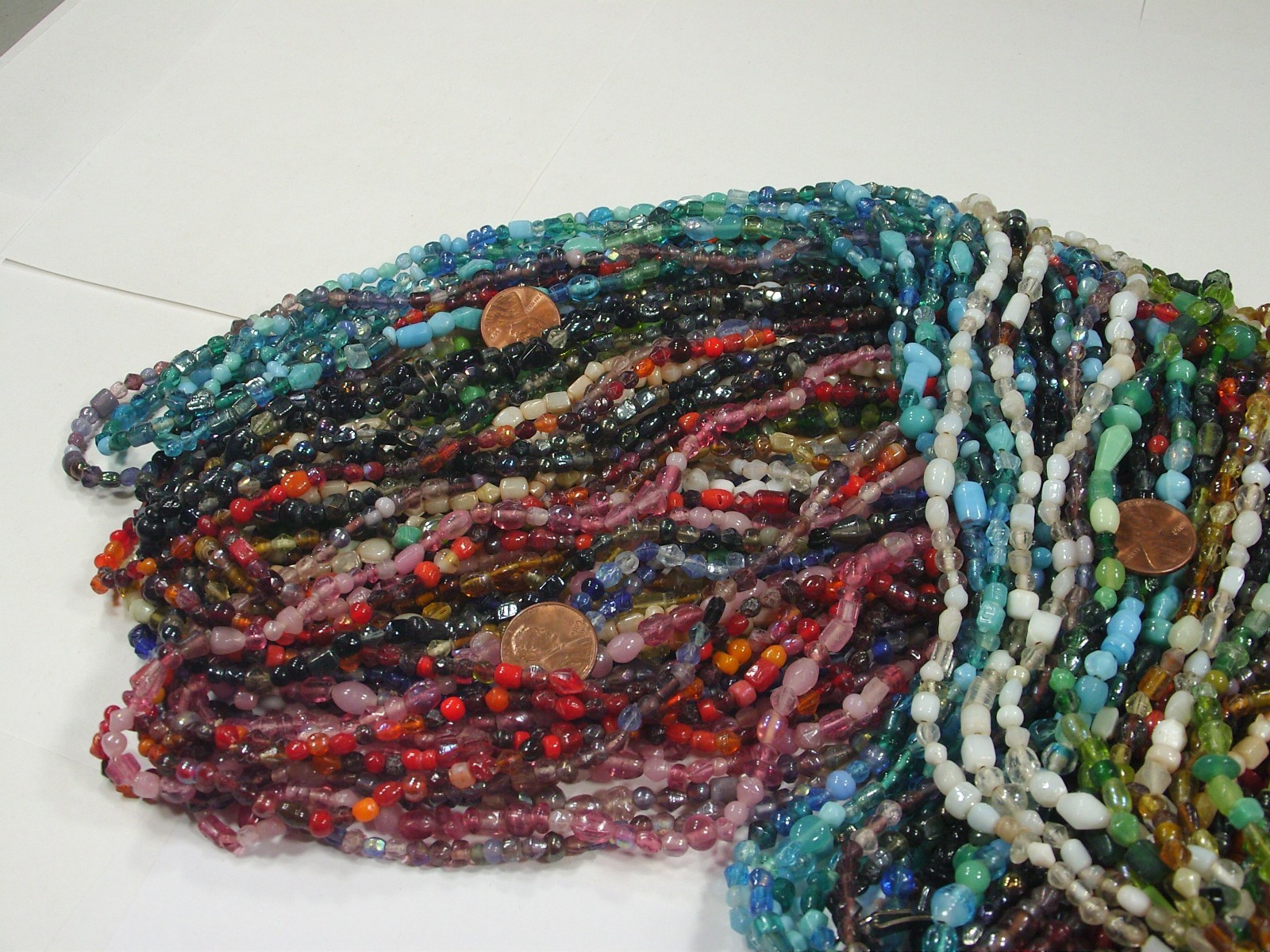 2 Pounds Assorted Colors India Handmade Glass Spacer Beads Bulk Lot (QKP-11) ⭐