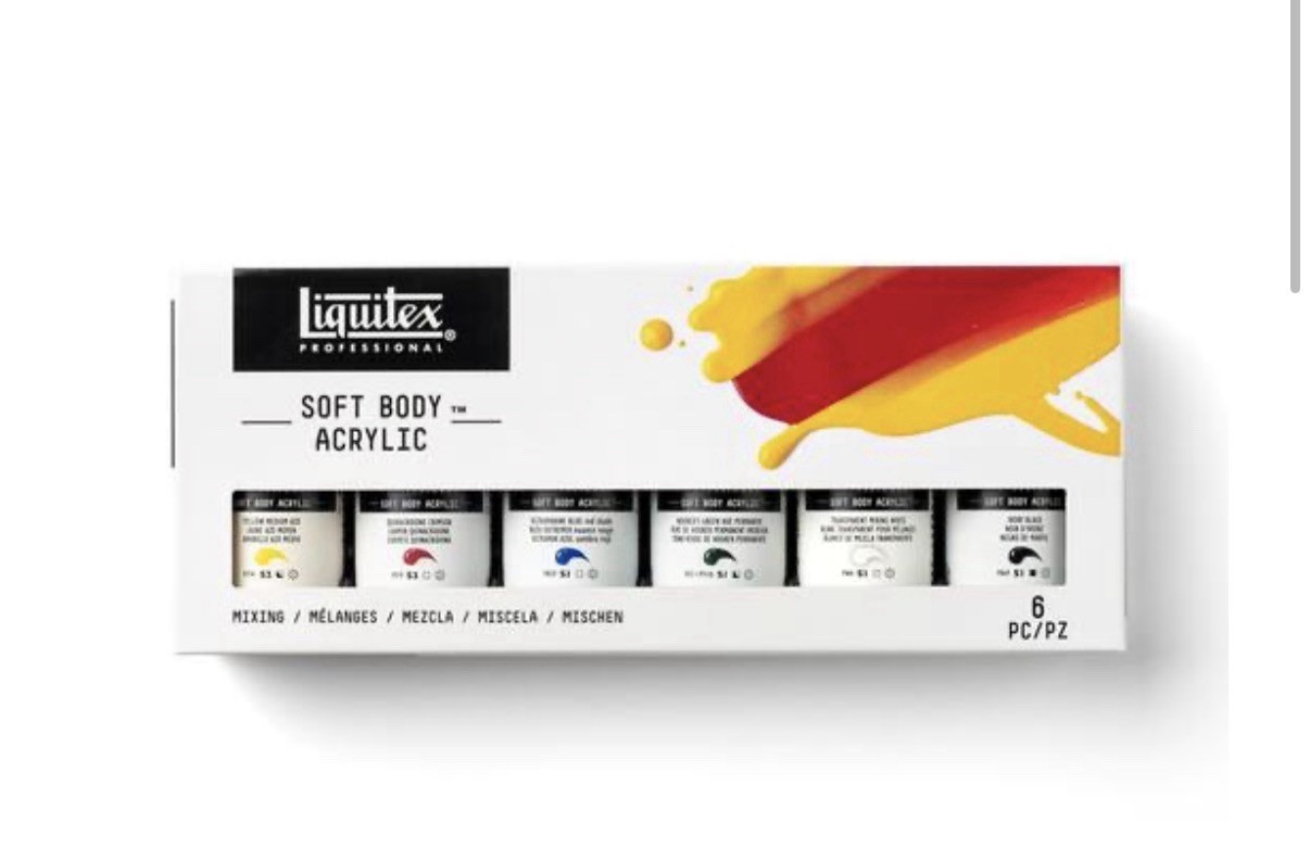 LIQUITEX SOFT BODY ACRYLIC MIXING SET 6pc BRAND NEW FREE SHIPPING