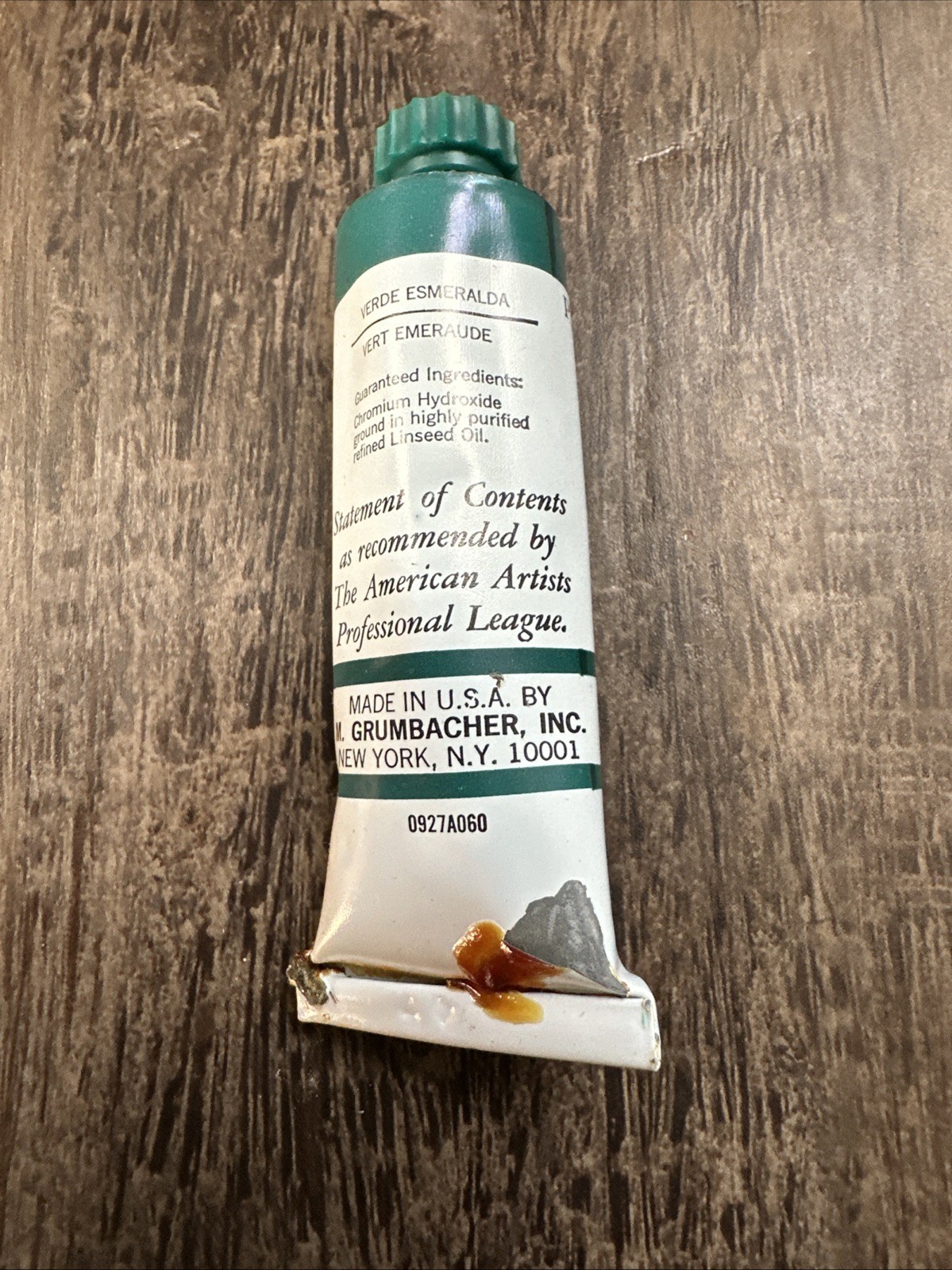 Grumbacher Pre-Tested Permanent Oil Paint Set of 3 Crimson Blue Viridian Green