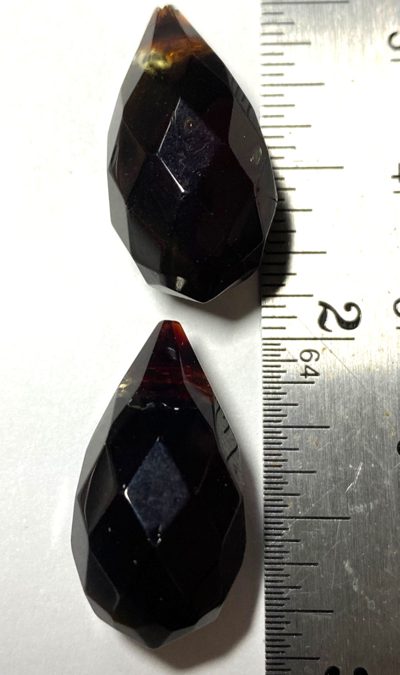 Faceted Briolette Teardrop beads 20mm to 30mm