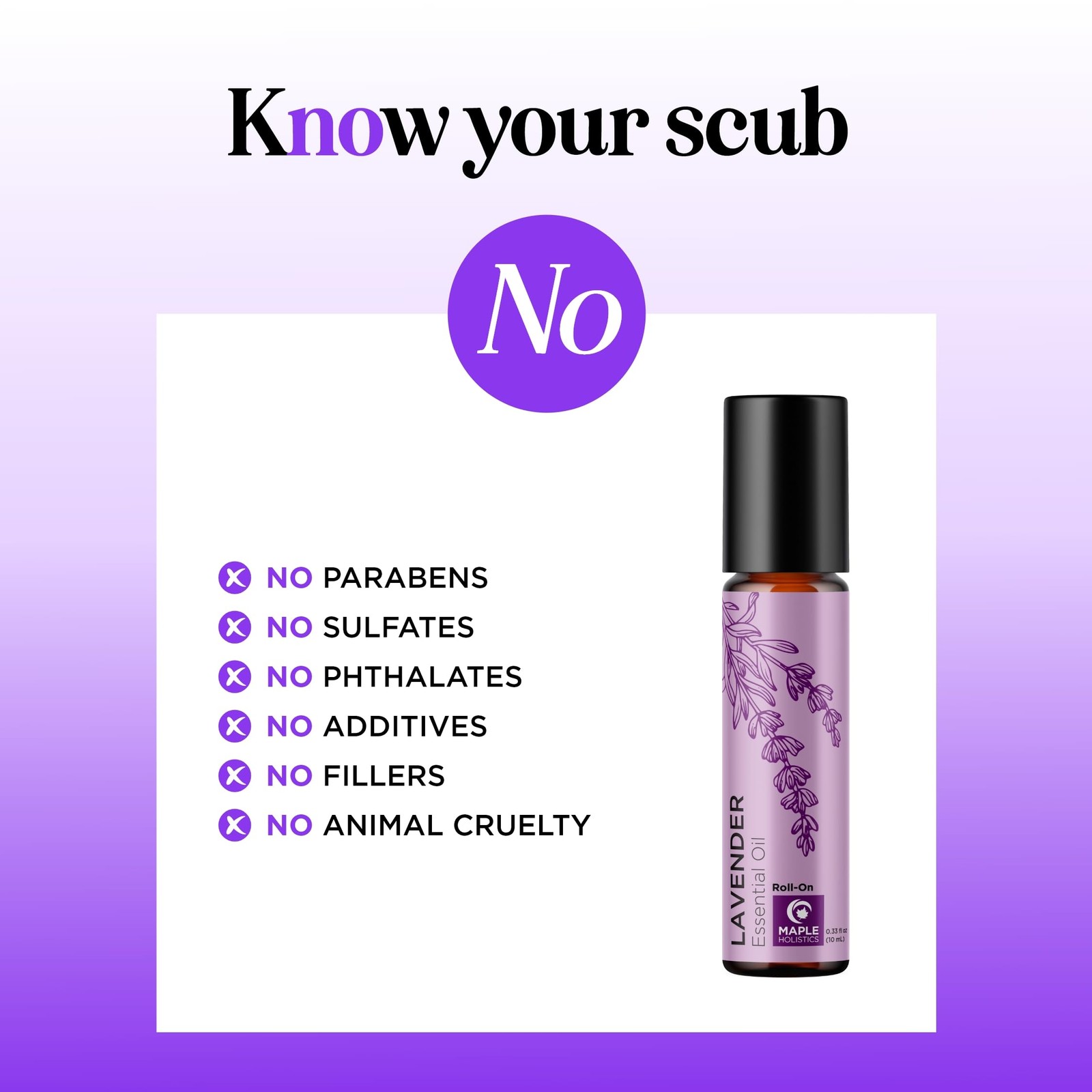 Lavender Essential Oil Roll On – Calming 0.33 Fl Oz (Pack of 1), Clear