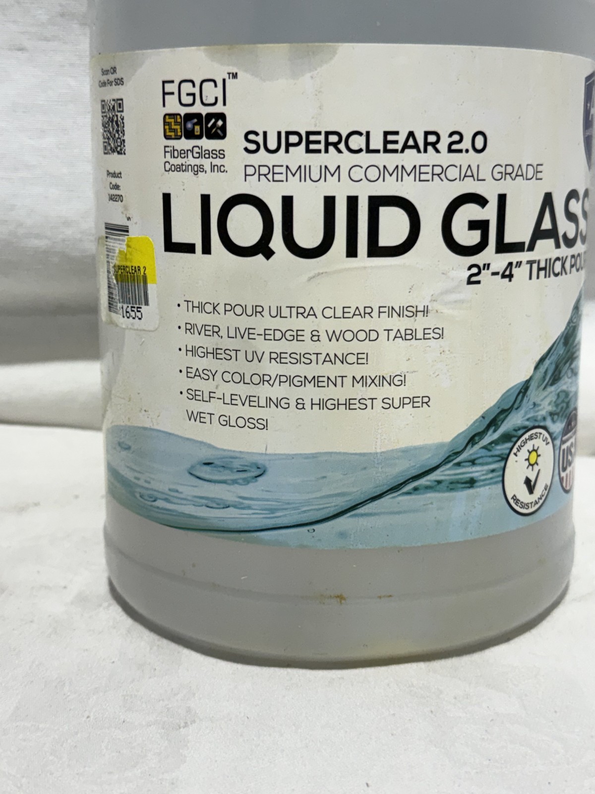 FGCI SuperClear 2.0 Part A Base Resin 1 Gallon Deep Pour Epoxy Clear Commercial