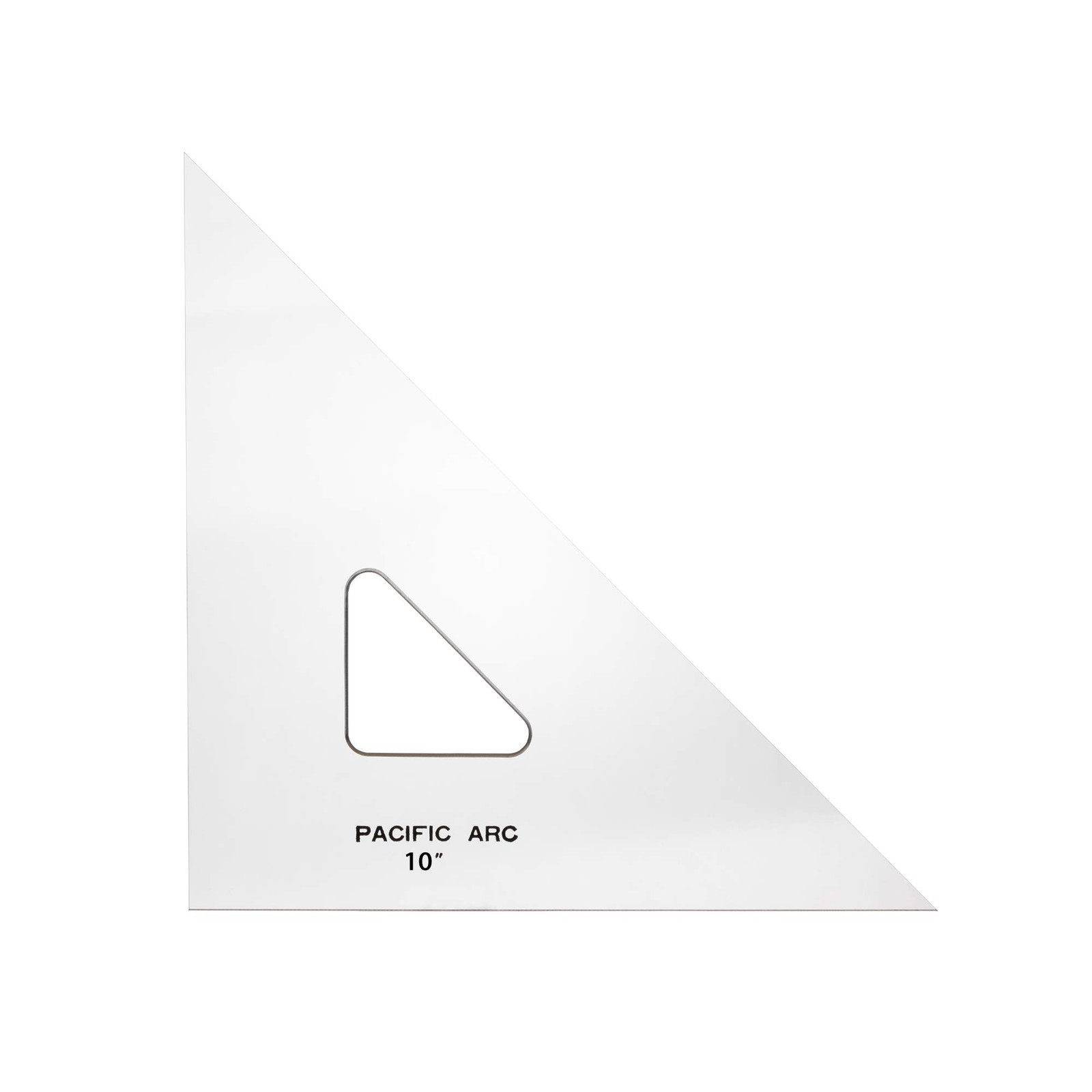 Pacific Arc Drafting Triangle, 10-inch, 45/90 Degrees, Clear Acrylic