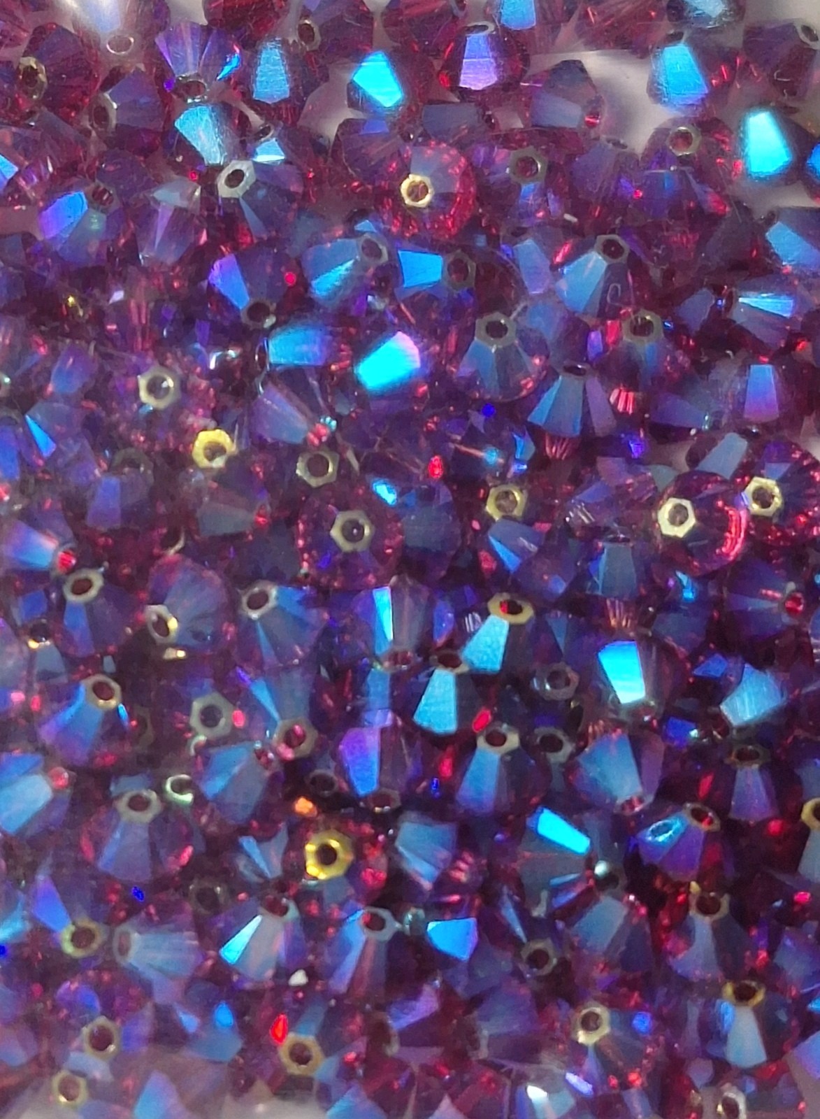 Swarovski Fuchsia AB 2X Crystals~14 Pieces~6mm Bicone HOT PINK ~ NEW! LIMITED!