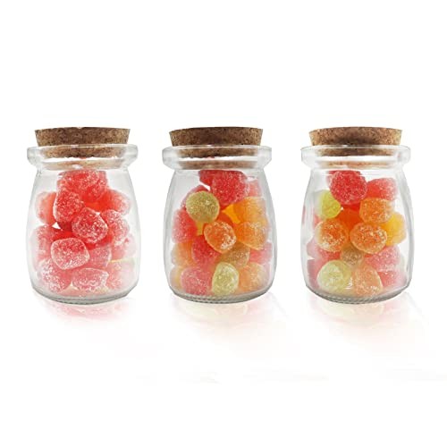 6Pcs Decorative Glass Bottle with Cork Stopper, 100ml,3.4oz Mini Glass Wish