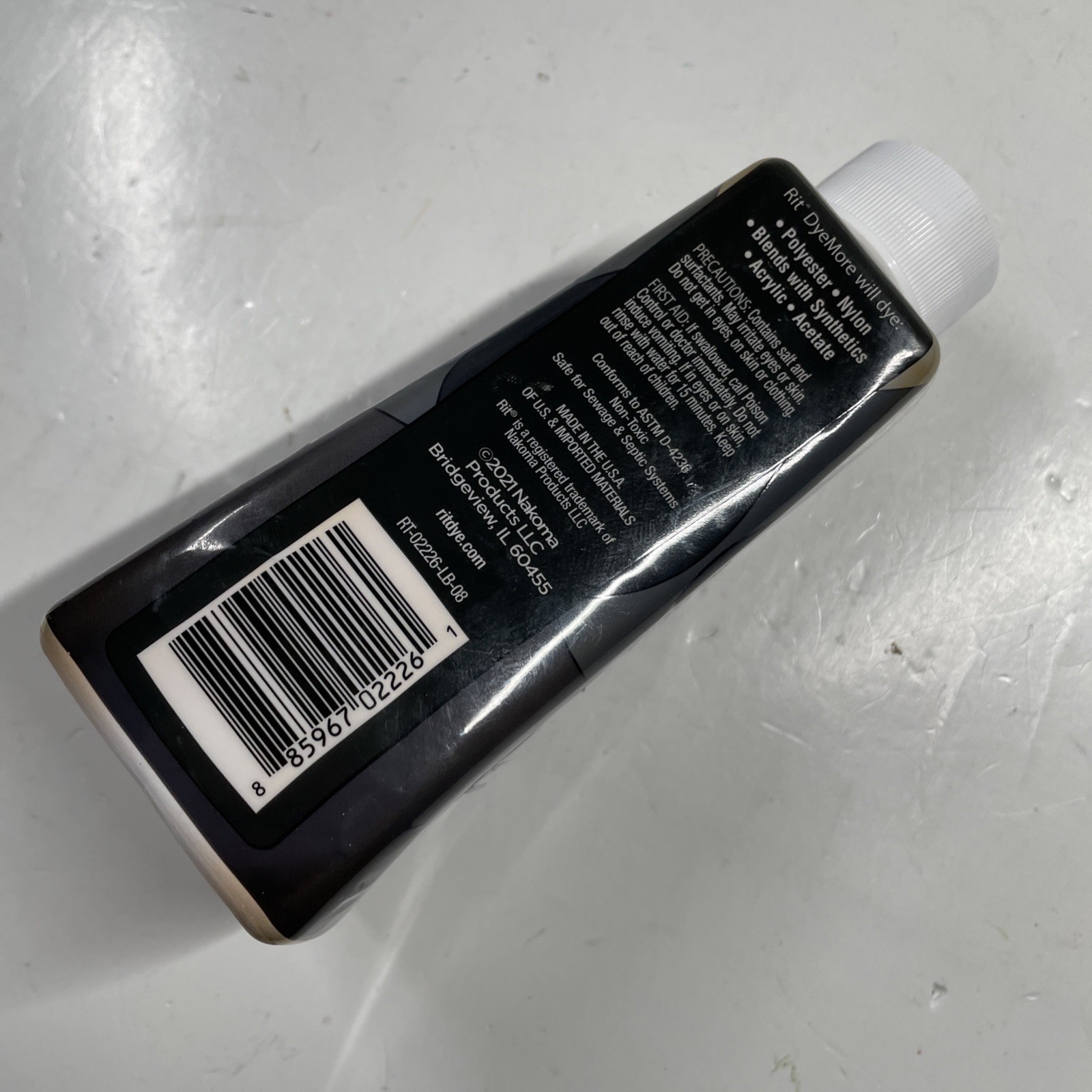 Rit DyeMore Synthetic Fiber Dye – Graphite Color – 7 fl oz / 207 mL – Sealed
