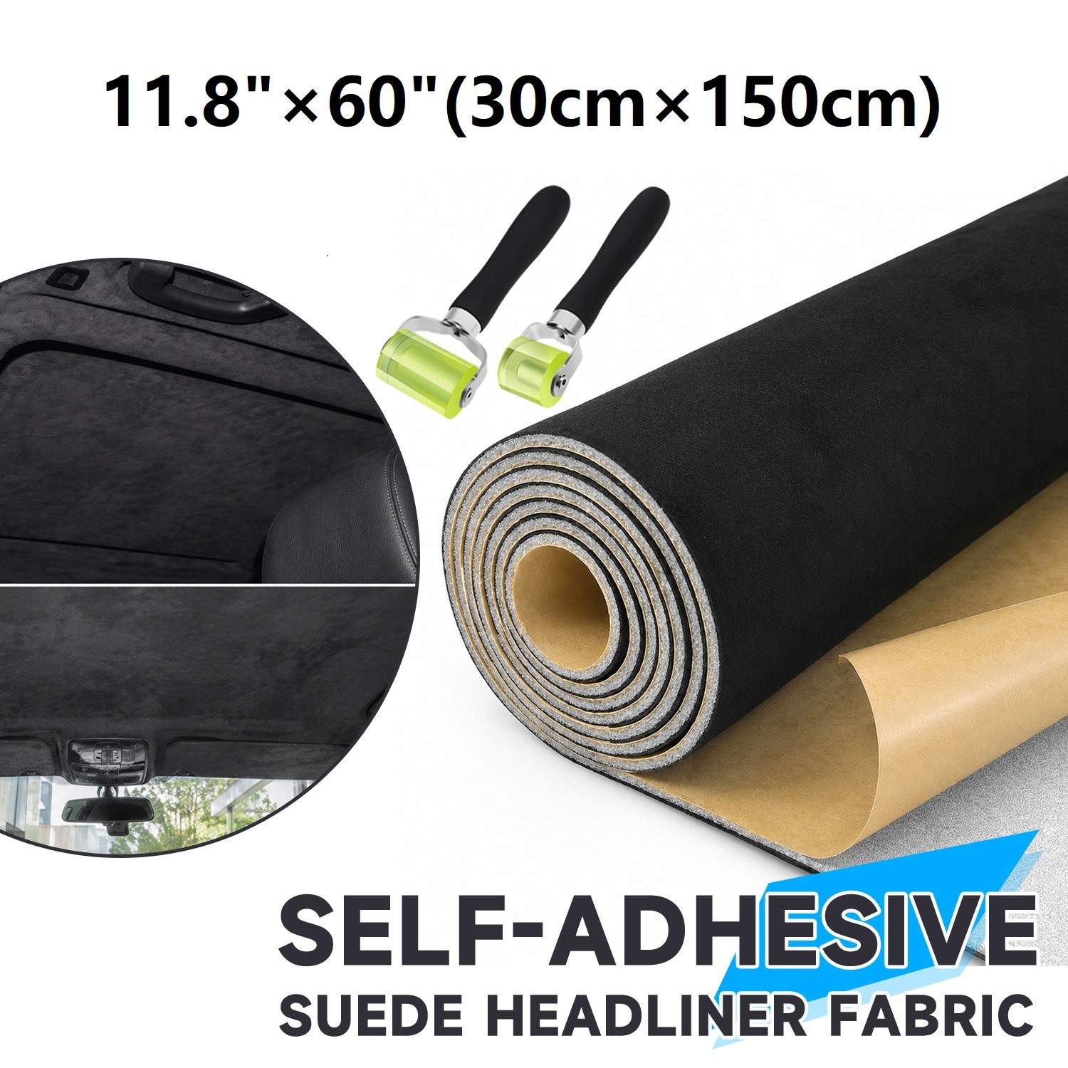 Automotive Suede Headliner Fabric with Adhesive Backing & Roller Car Replacement