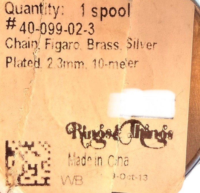 Chain Figaro Brass Silver Plated 2.3mm. 10-meer