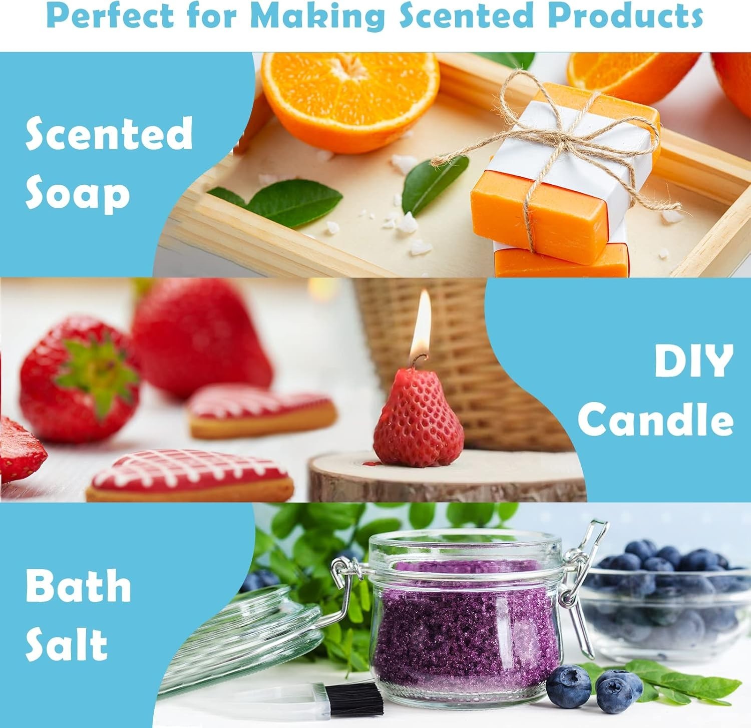 Skin-Safe Summer Fruits Essential Oils – 10 Pack for Diffuser and Candle Making